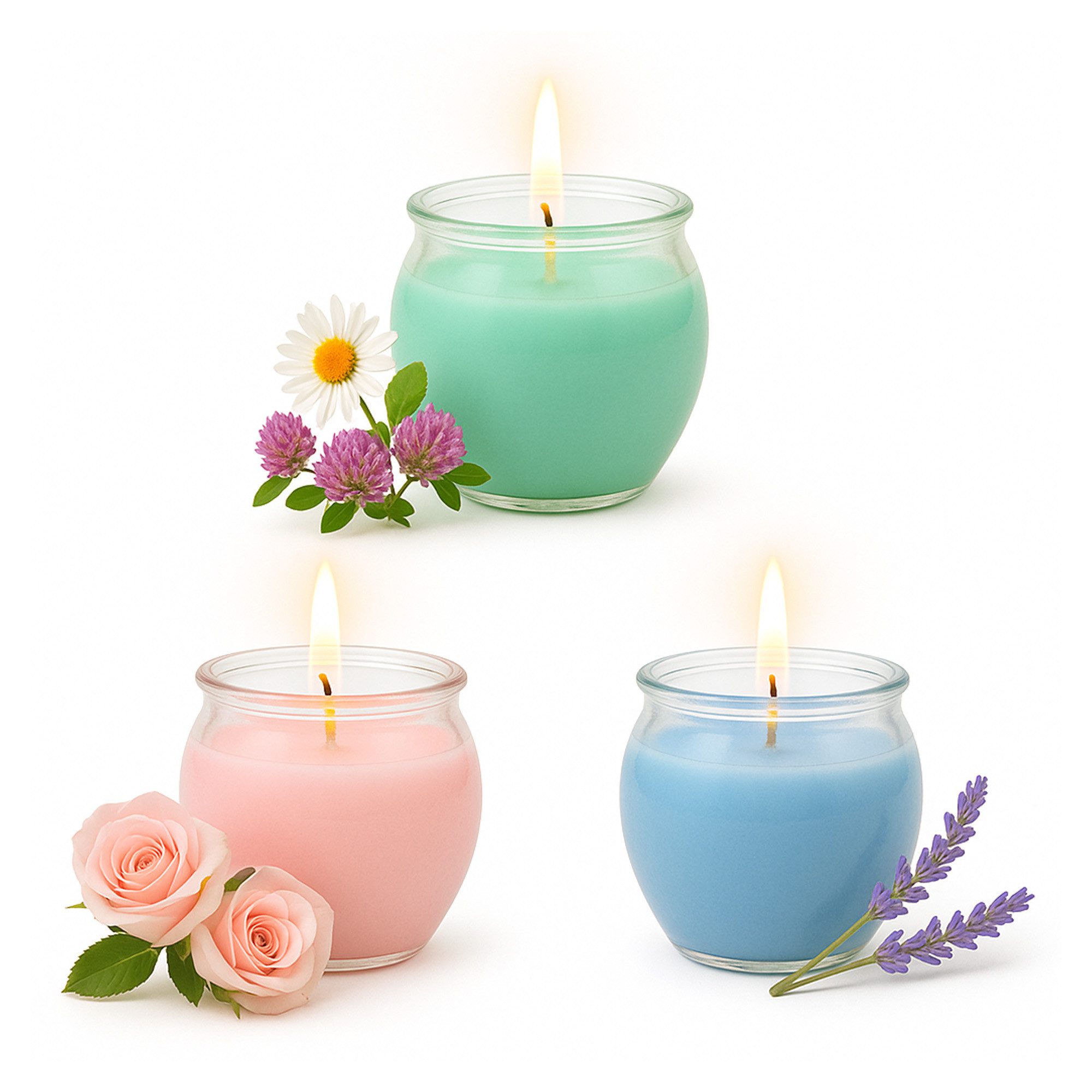 HS Candle Duftkerze Selection Duftmix im Glas (12-tlg), Romantic, Duftnote floral, Ø6x6cm, 18h, für romantische Momente – Bild 2 von 5