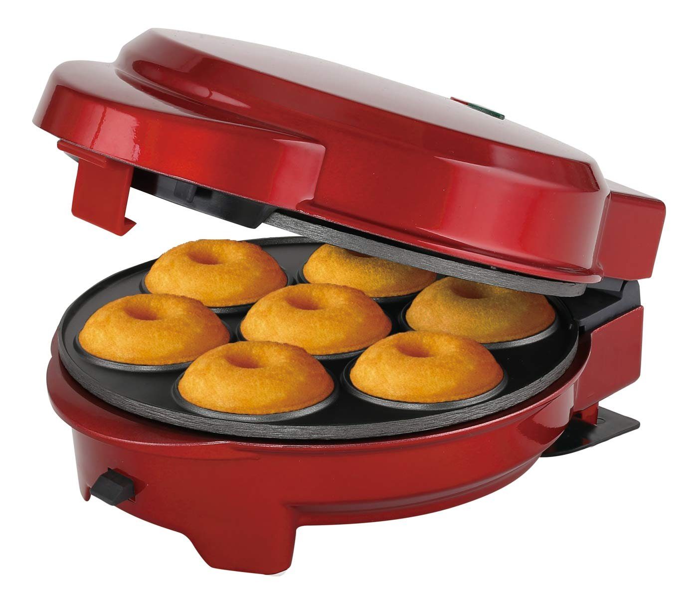 und 3in1 EPIQ Donut-Maker wechselbare 3 Popcake-Maker Rot, 700 W Backplatten Muffin Donut