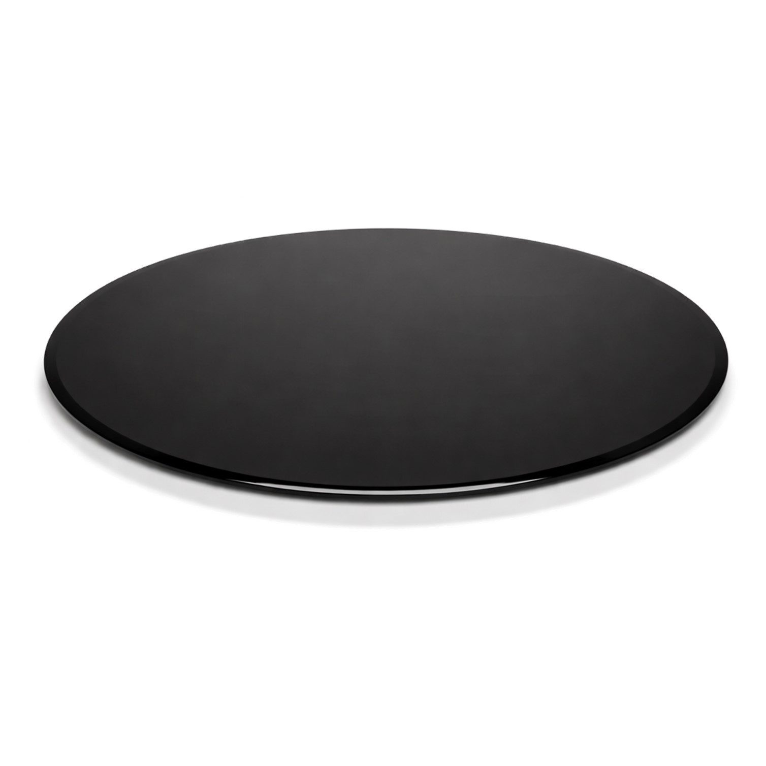 HOOZ Tischplatte Glasplatte aus ESG Ø 60 cm, rund mit Facettenschliff in Schwarz (schwarzes Glas, 1 St., ESG-Sicherheitsglas), mit hochwertigem Facettenschliff