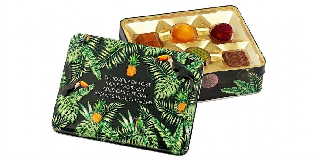 Confiserie Rabbel Schokolade Präsentdosen mit Pralinen und Trüffel 75g, 1 x