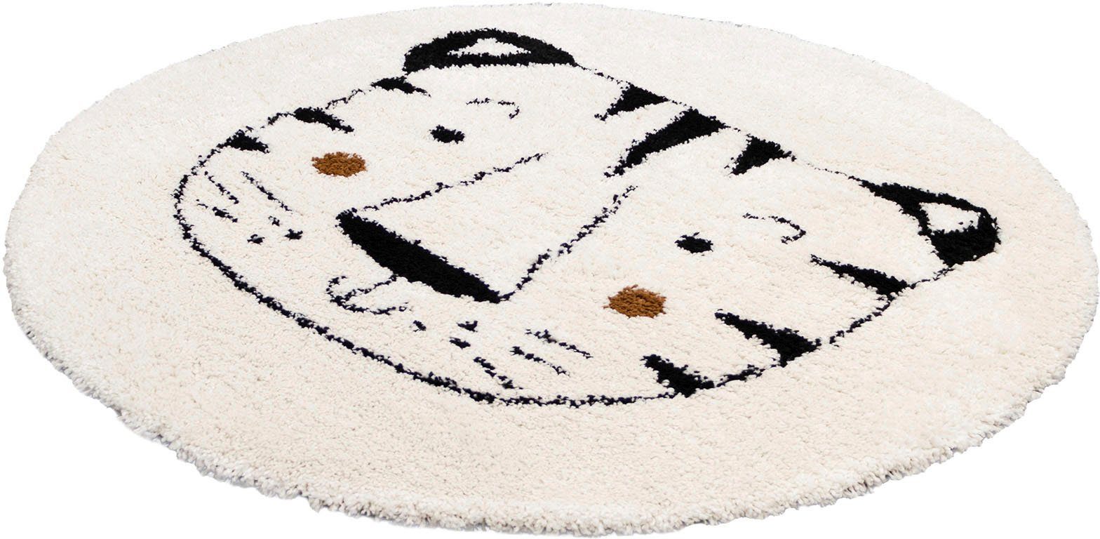 Kinderteppich »NOMAD - Whiter Tiger«, Primaflor-Ideen in Textil, rund, Höhe 35 mm, Hochflor, Motiv Tiger, Kinderzimmer-Otto
