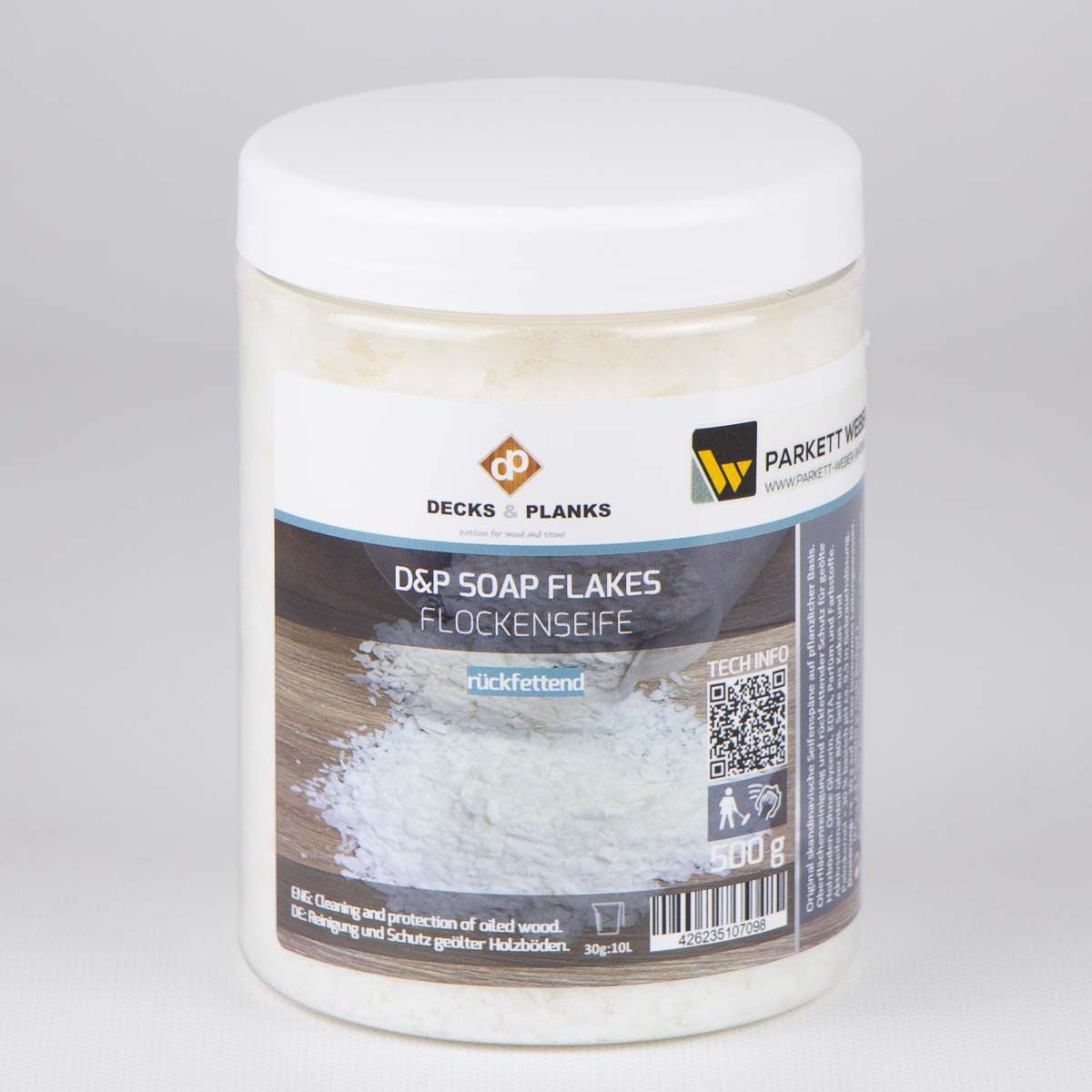 Decks & Planks D&P Flockenseife - Holzbodenseife für Parkett 500 g Parkettreiniger