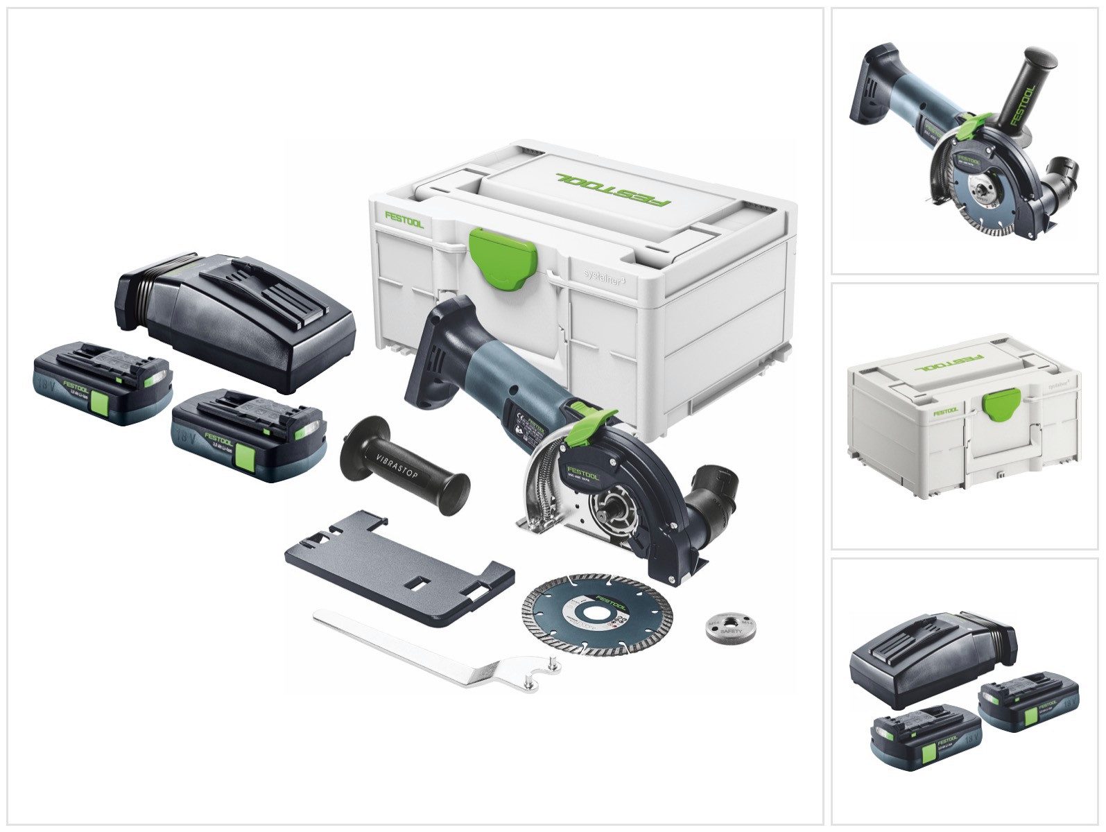 FESTOOL Winkelschleifer DSC-AGC 18-125 FH EB-Basic Akku Freihandtrennsystem 18 V 125 mm Brush