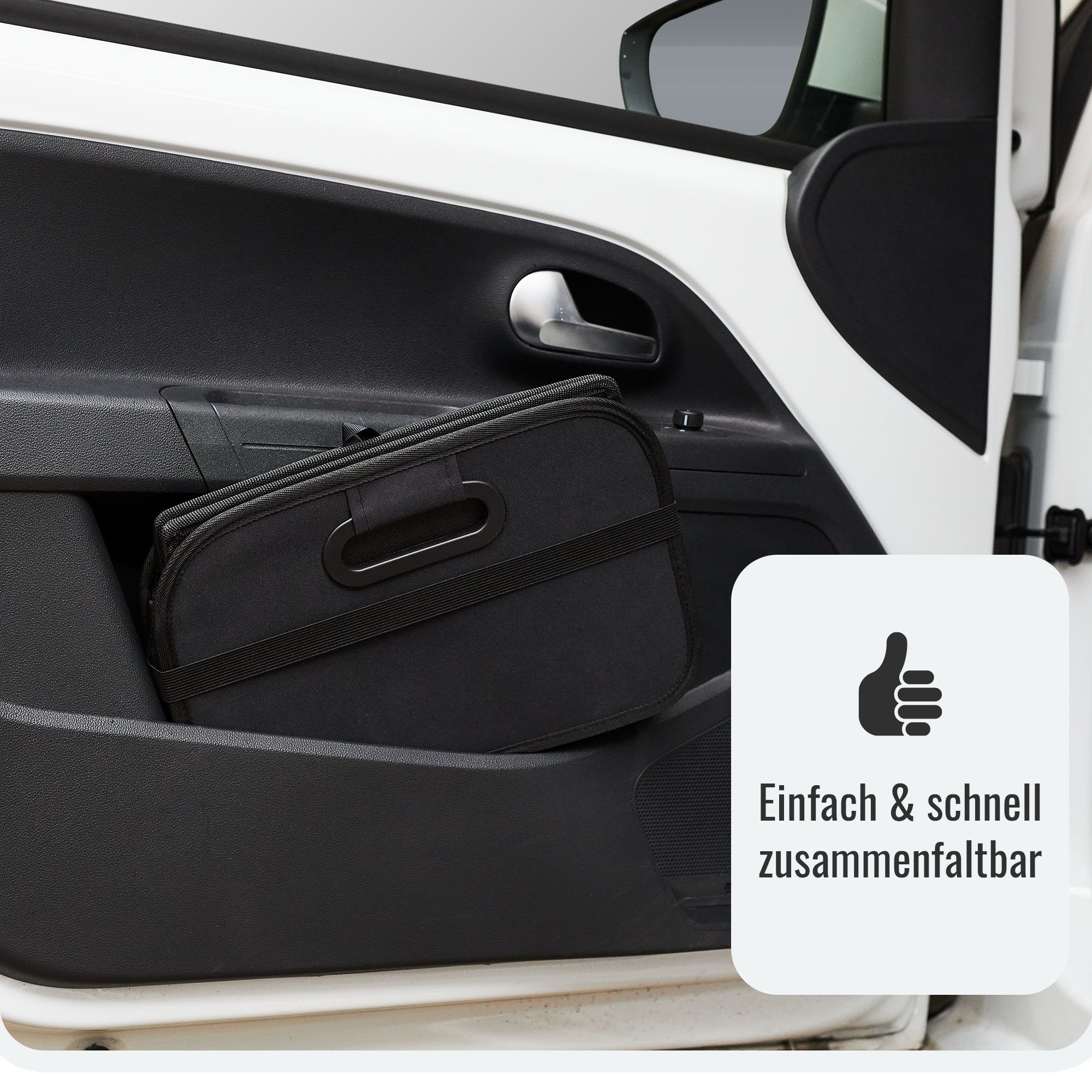 mit Robuste achilles Auto-Organizer Einkaufskorb Kofferraumtasche Faltbarer 44x32x22cm mit Henkel, Einkaufschip,