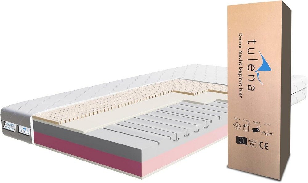 Komfortschaummatratze Wendematratze Antibakterieller Bezug mit Reißverschluss, TULENA, 80x200 cm H2+H3 Comfort Plus, Höhe 20 cm