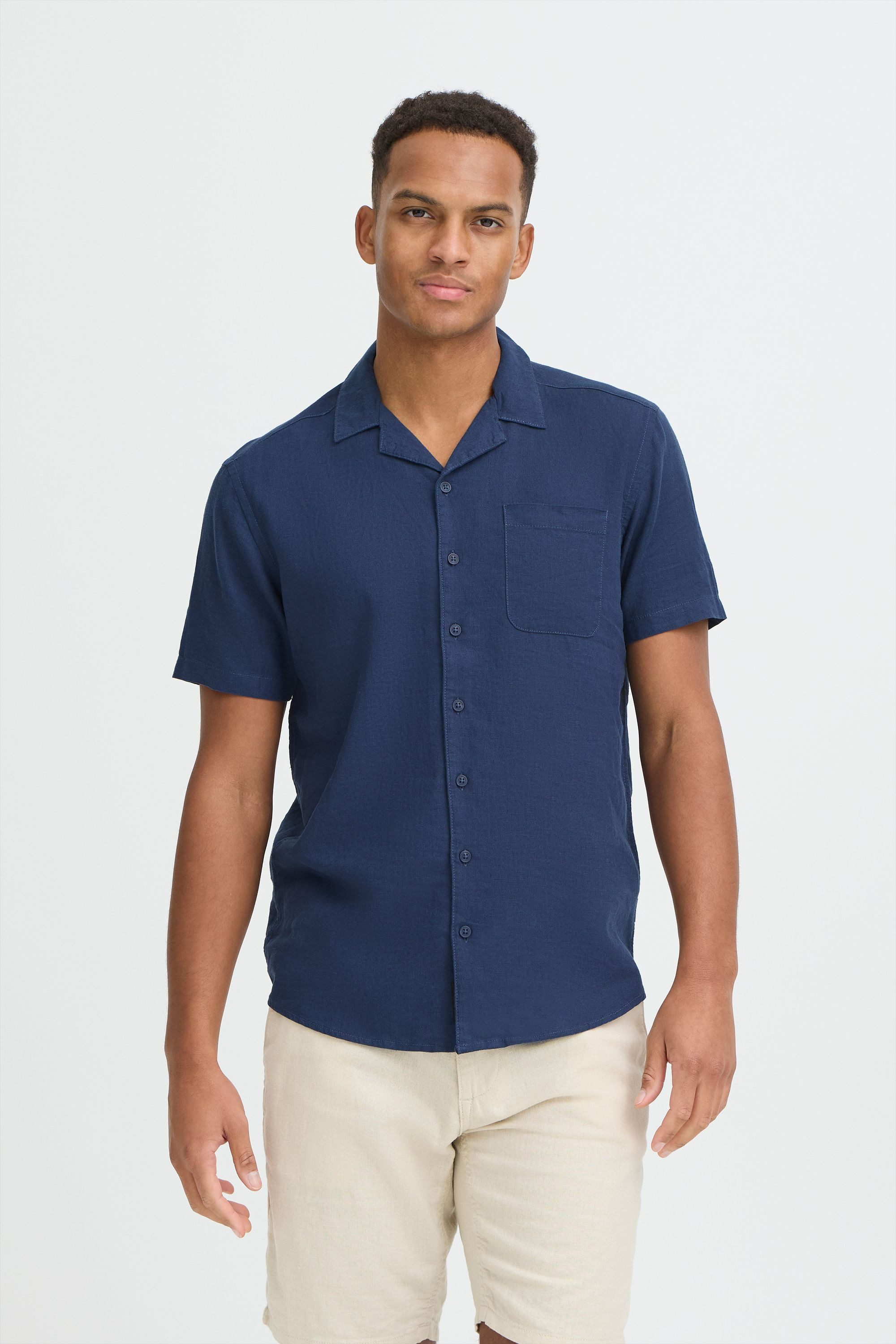 Blend Leinenhemd BHMLinas Stilvolles Kurzarmhemd aus Leinenmix