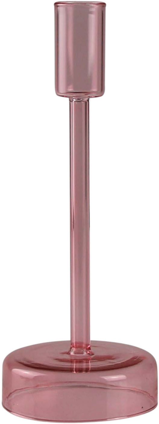Kerzenständer aus roséfarbenem Glas