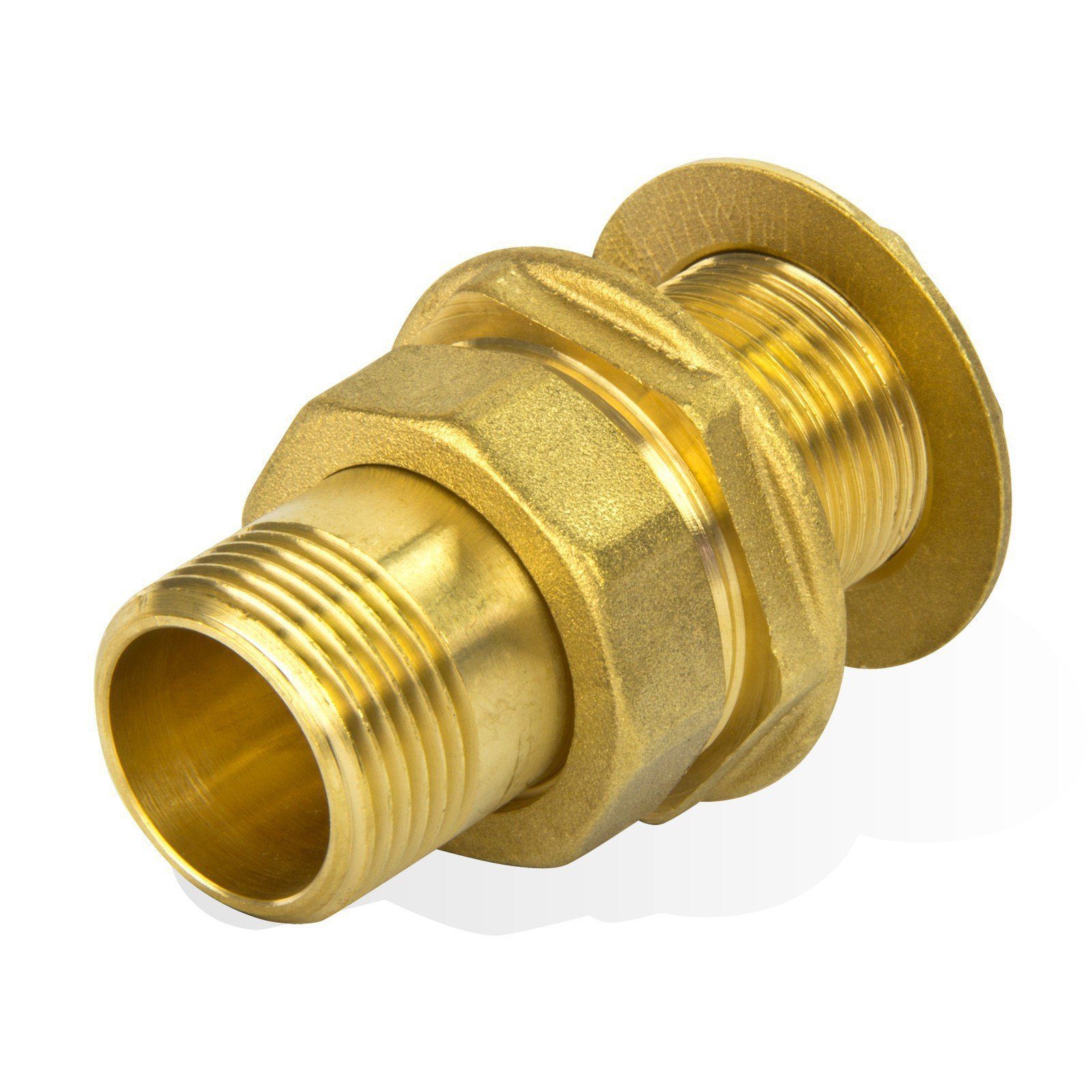 Gewindefitting Wanddurchführung 1 1/2" DN40 Messing Durchführung Verschraubung Regen