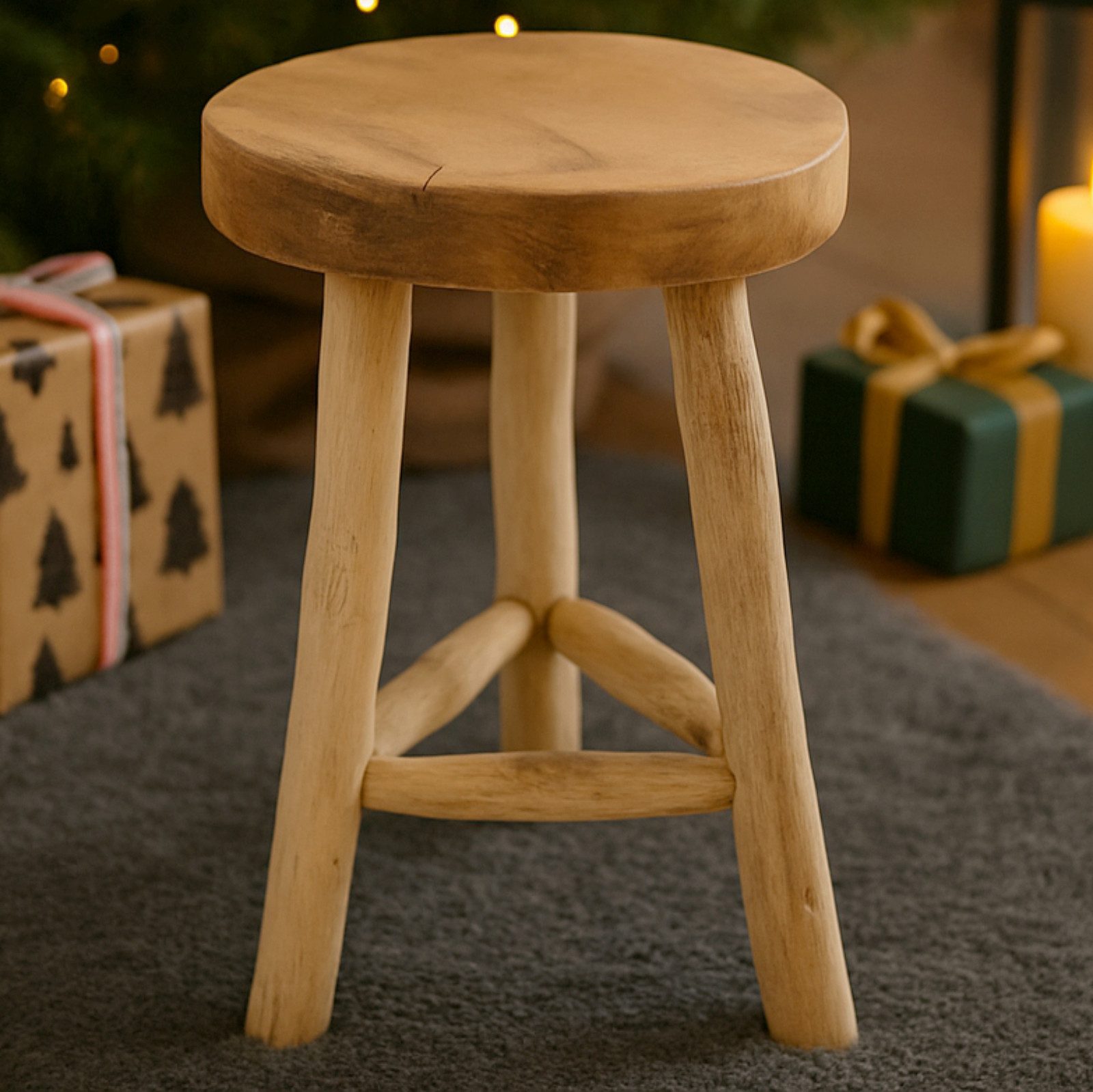 Van der Leeden Blumenhocker Teakholz Massiv Ø 30 cm Handmade Unikat (1 St., günstig online kaufen