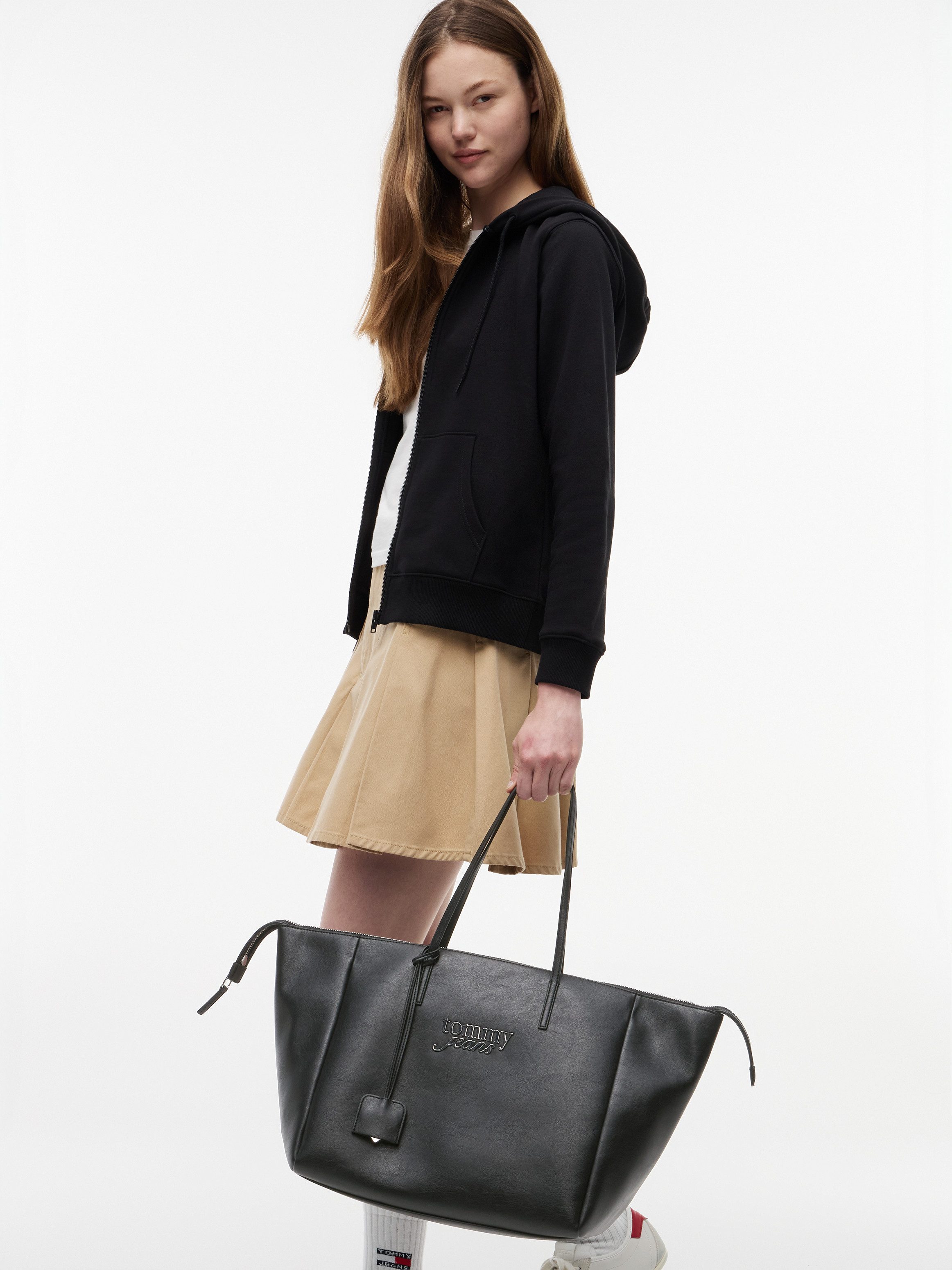 Tommy Jeans Tragetasche TJW BOLD TOTE (Set, Mit abnehmbarem Anhänger), Damen Handtasche, Umhängetasche mit Logoschriftzug