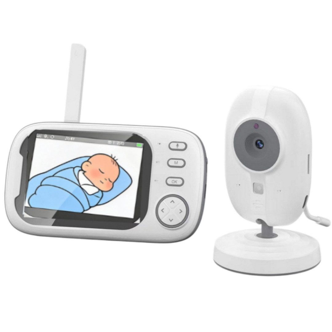 VEKROBOT Babyphone Video Babyphone kabellos hochauflösend mit Musik Nachtsicht Display, Set, 1-tlg., Störungsfreie Video-Übertragung – kabellos & zuverlässig, Verzögerungsfreie Verbindung Plug and Play hochauflösende Kamera