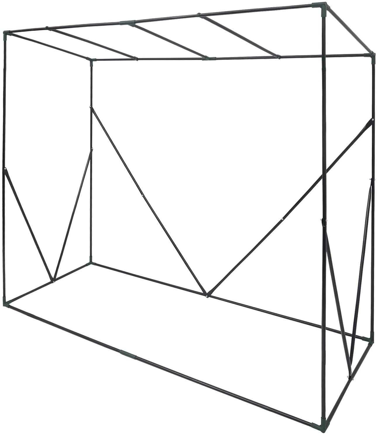 Woltu Gewächshaus, PE halbtransparent 130 g/m² 200x77x146/169 cm Weiß