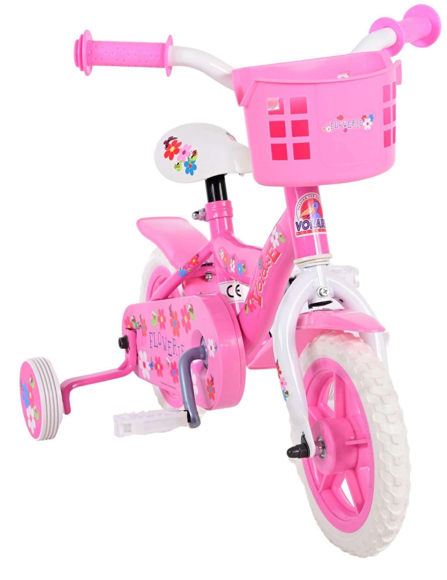 Yipeeh Weiß Mädchen - Volare Pink 2 Zoll 4 85% Fester 35 kg - - Gang, 10 Kinderfahrrad / - - bis Jahre, zusammengebau, Flowerie