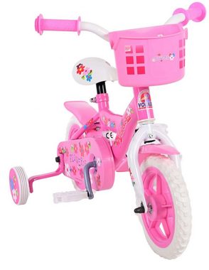 Volare Kinderfahrrad Yipeeh Flowerie - Mädchen - 10 Zoll - Pink / Weiß - Fester Gang, 2 - 4 Jahre, 85% zusammengebau, bis 35 kg