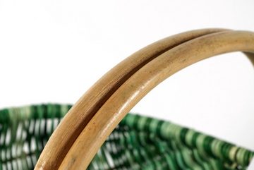 Kobolo Einkaufskorb Rattankorb in multicolor grün - 50x35x23 cm, 32 l