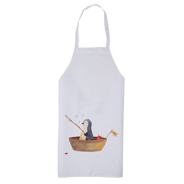 Mr. & Mrs. Panda Kochschürze Pinguin Angelboot - Weiß - Geschenk, Latzschürze, Schürze, Scheidung, (1-tlg), Mit süßen Motiven