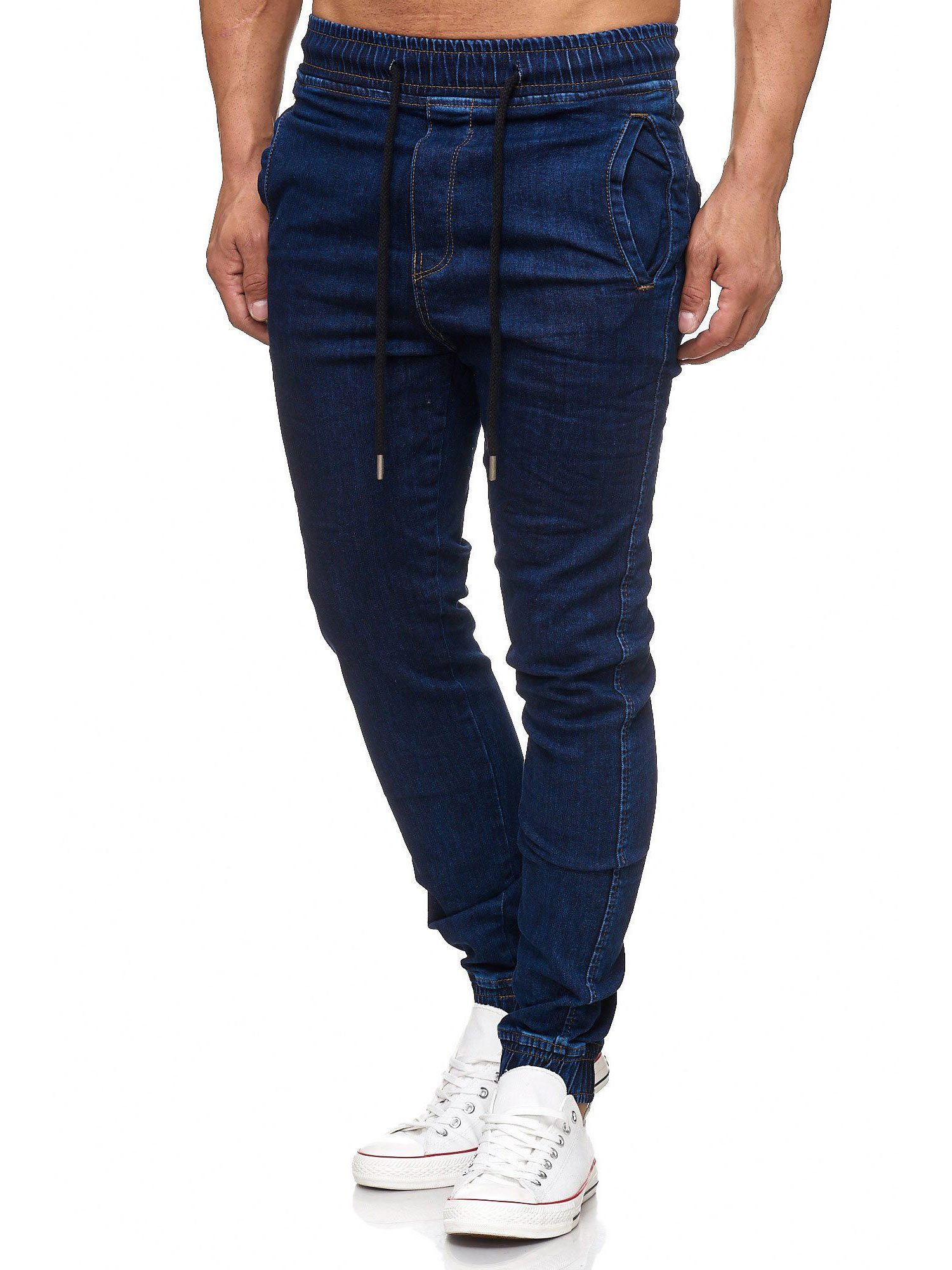Tazzio Straight-Jeans 17504 Sweat Hose im Jogger-Stil dunkelblau