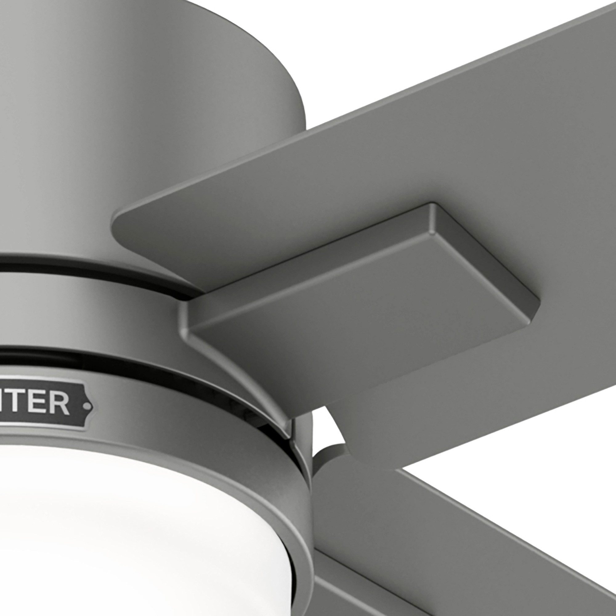 Hunter Deckenventilator DC Deckenventilator Mila Silber mit LED & Fernbedienung, dimmbar