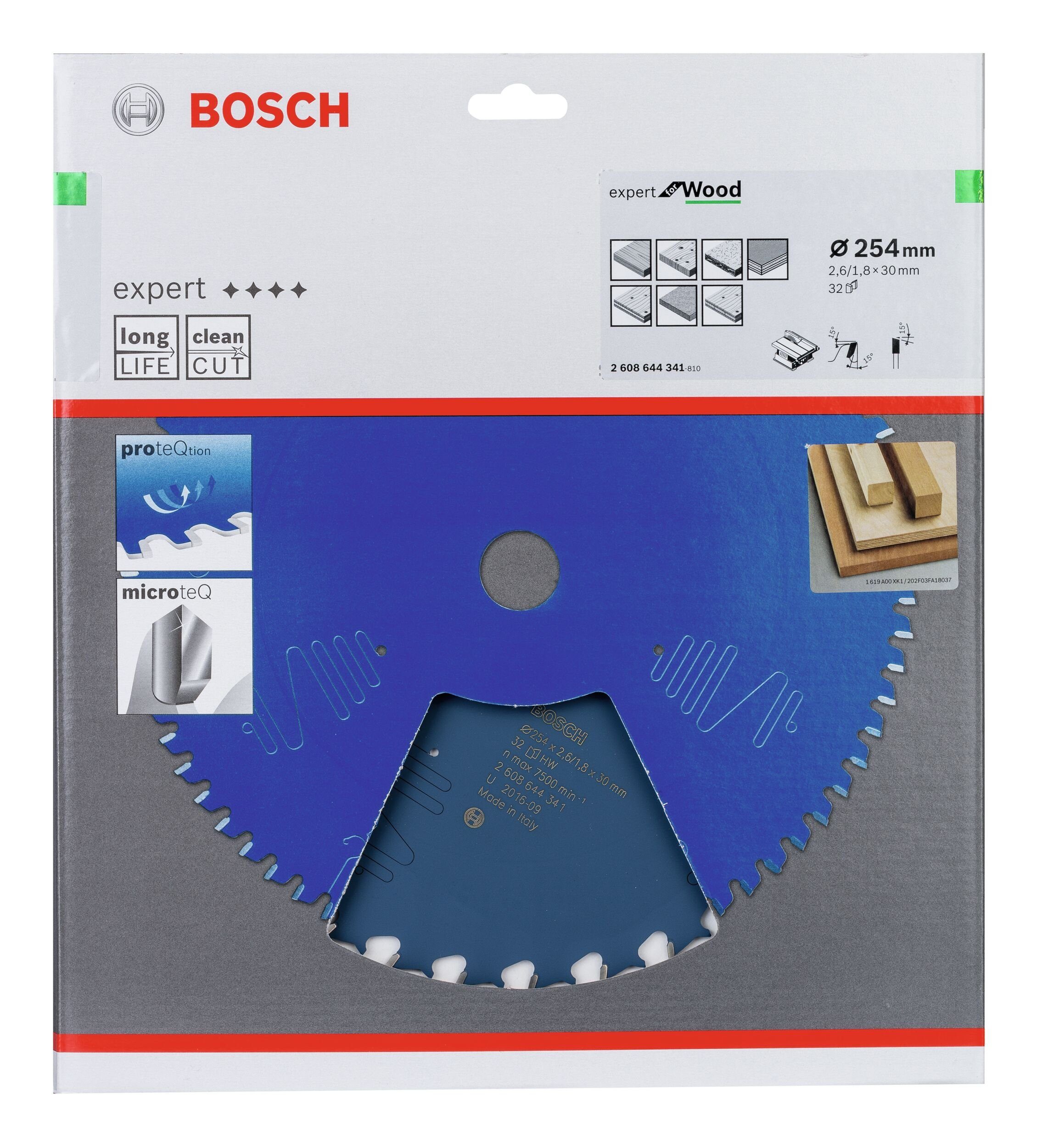 x 2,6 x mm For Expert 254 BOSCH Kreissägeblatt 30 32Z, Wood -