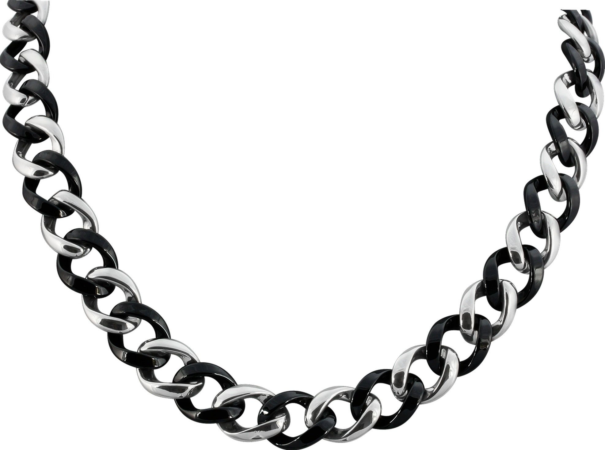 Amello Edelstahlkette Amello Panzer Halskette silber günstig online kaufen
