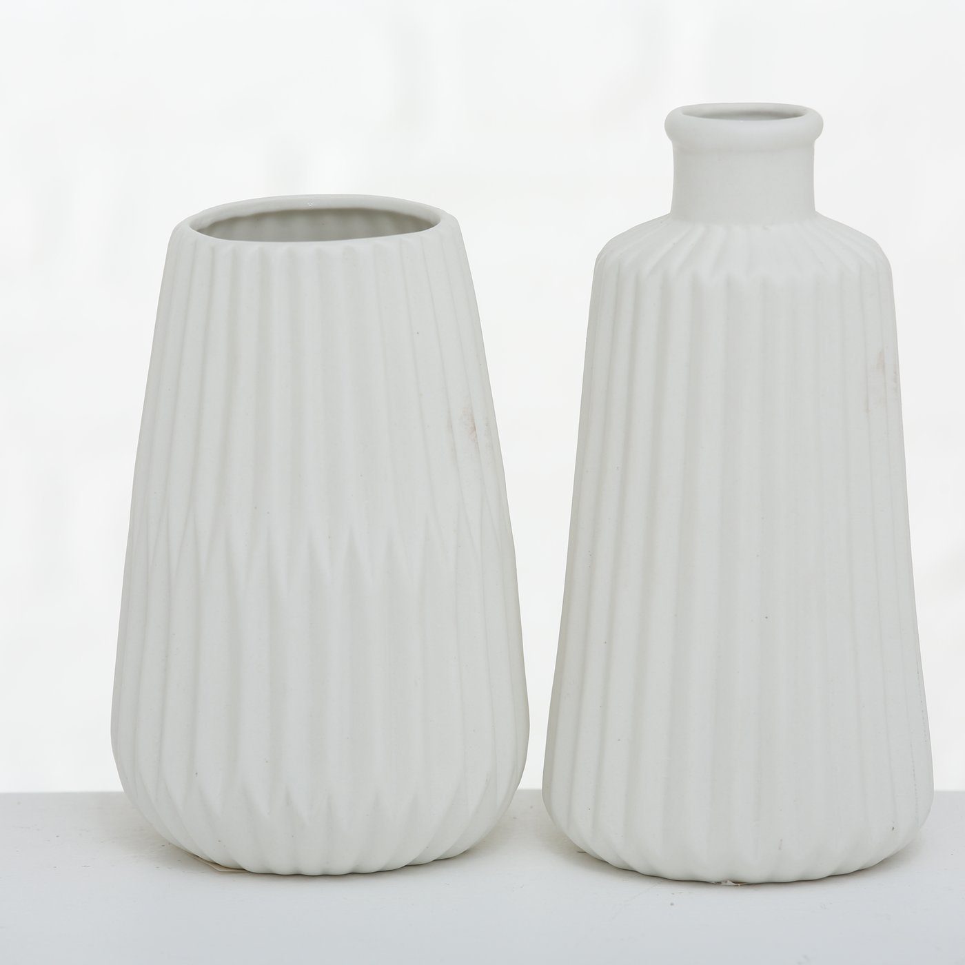 Wackadoo Living Dekovase Fresh (Set, 2 Vasen), Skandinavischer Charme Weiß
