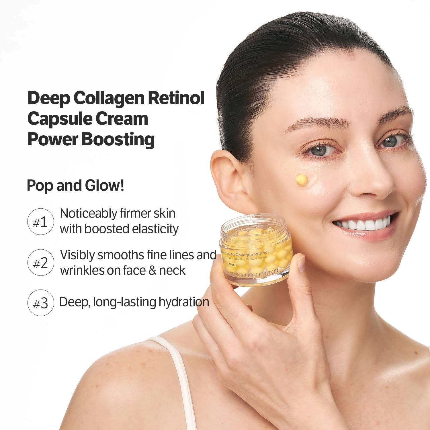 Sungboon Editor Gesichtsserum Deep Collagen Retinol Capsule Cream 50ml – Kollagen + Retinol + White Spicule – Anti-Aging Gesichtscreme – K-Beauty Feuchtigkeitscreme, für trockene Haut