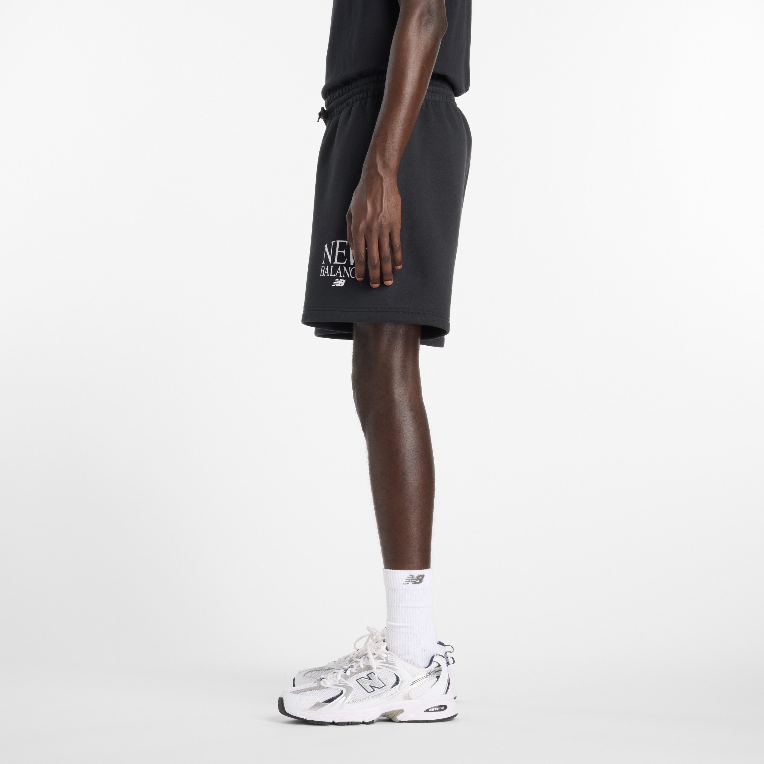 New Balance Sweatshorts mit Kordelverschluss, aus Baumwolle und Polyester, in Fleece-Qualität