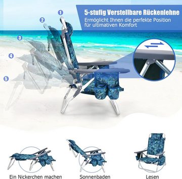 KOMFOTTEU Campingstuhl Strandstuhl (Set, 2 St), mit Rückenlehne 5 stufig verstellbar