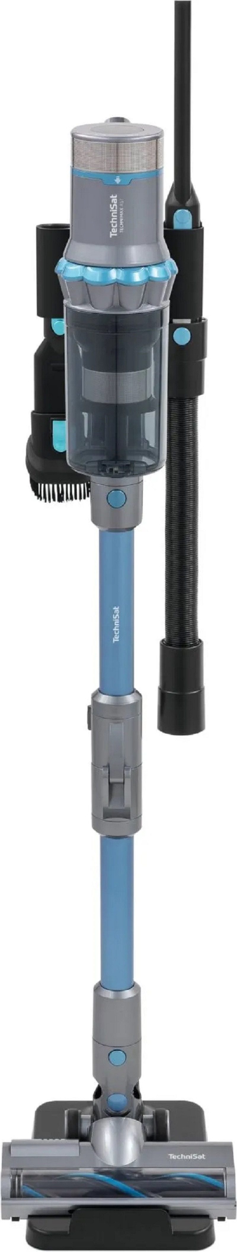 TechniSat Akku-Stielstaubsauger 0000/7041 Akkustaubsauger, Anthrazit/Blau, 380,00 W, beutellos