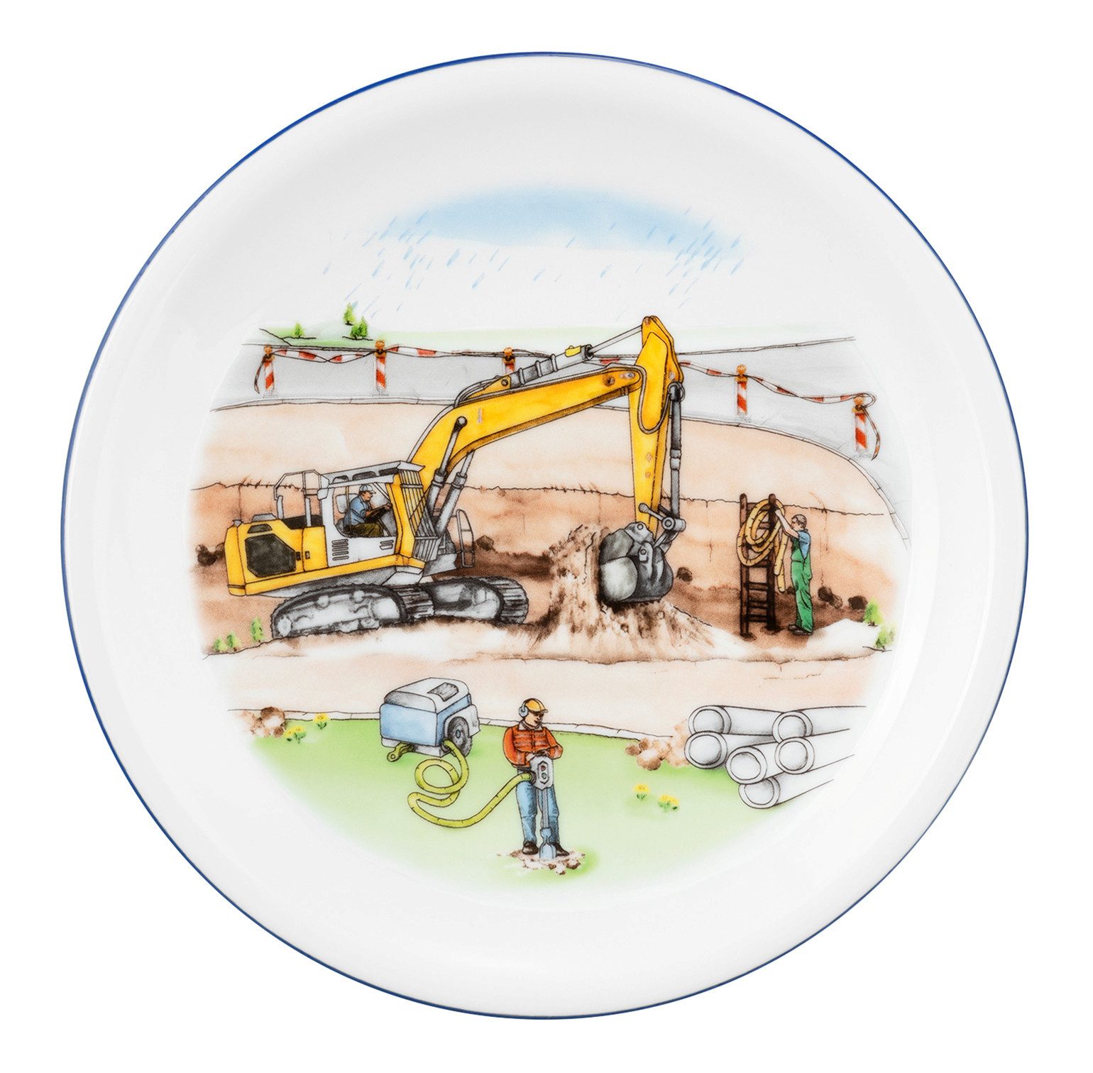 Seltmann Weiden Frühstücksteller Compact - Auf der Baustelle, (1 St), rund 19 cm