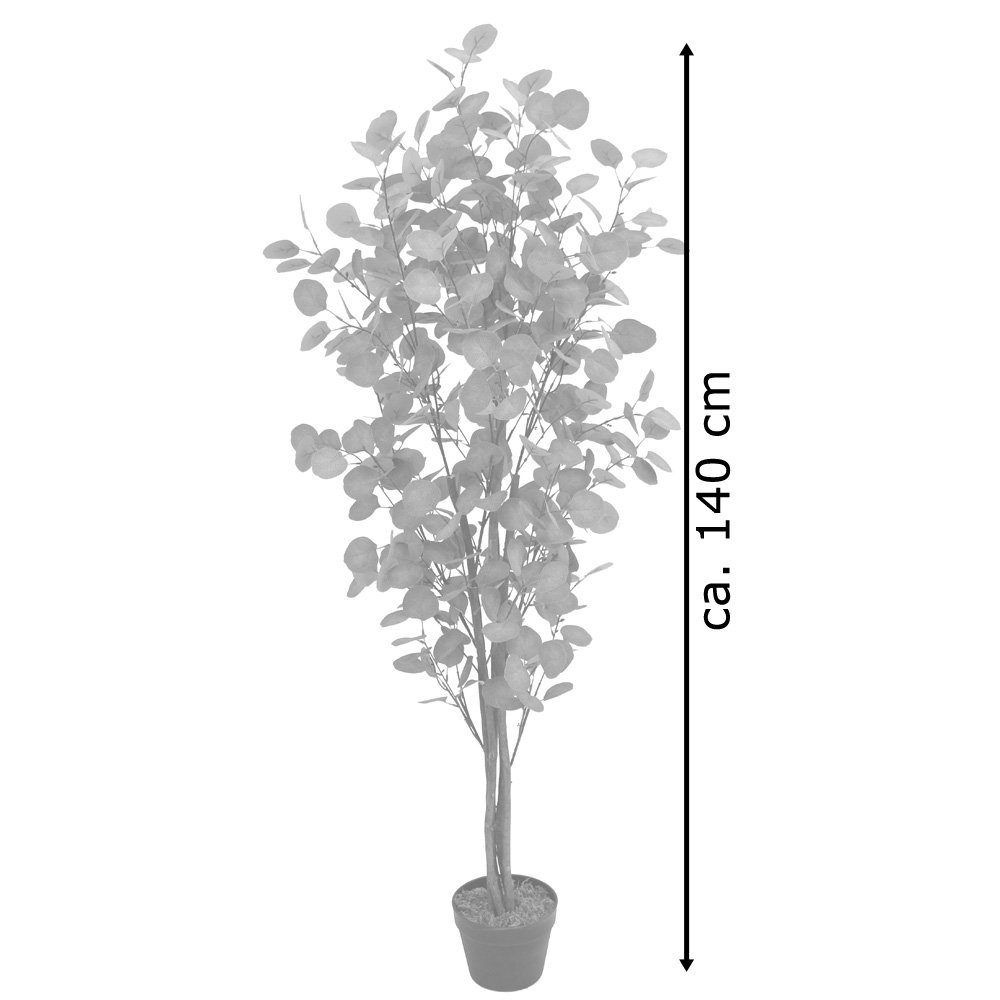 Kunstpflanze Eukalyptusbaum Eukalyptus Kunstbaum Künstliche 140cm Decovego Decovego, Pflanze