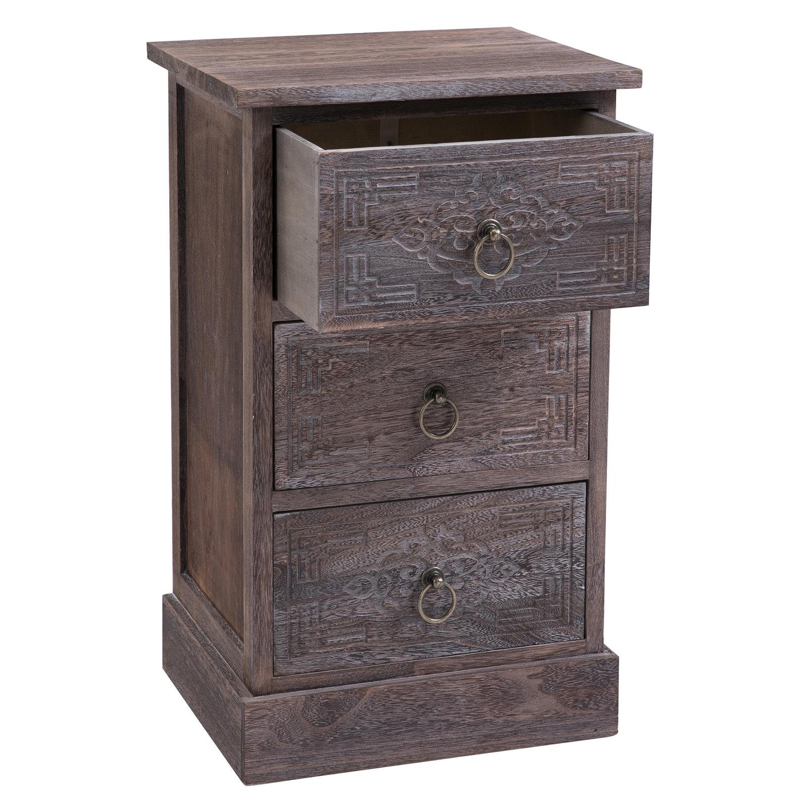 CARO-Möbel Nachtkommode ENZO, Nachttisch Nachtschrank für Boxspringbett Konsole Kommode Vintage Look