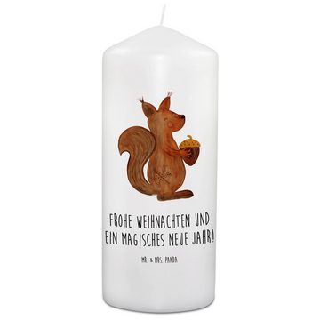 Mr. & Mrs. Panda Formkerze 15 x 7 cm Eichhörnchen Weihnachten - Weiß - Geschenk, Kerze, Kerze mi (1-tlg)