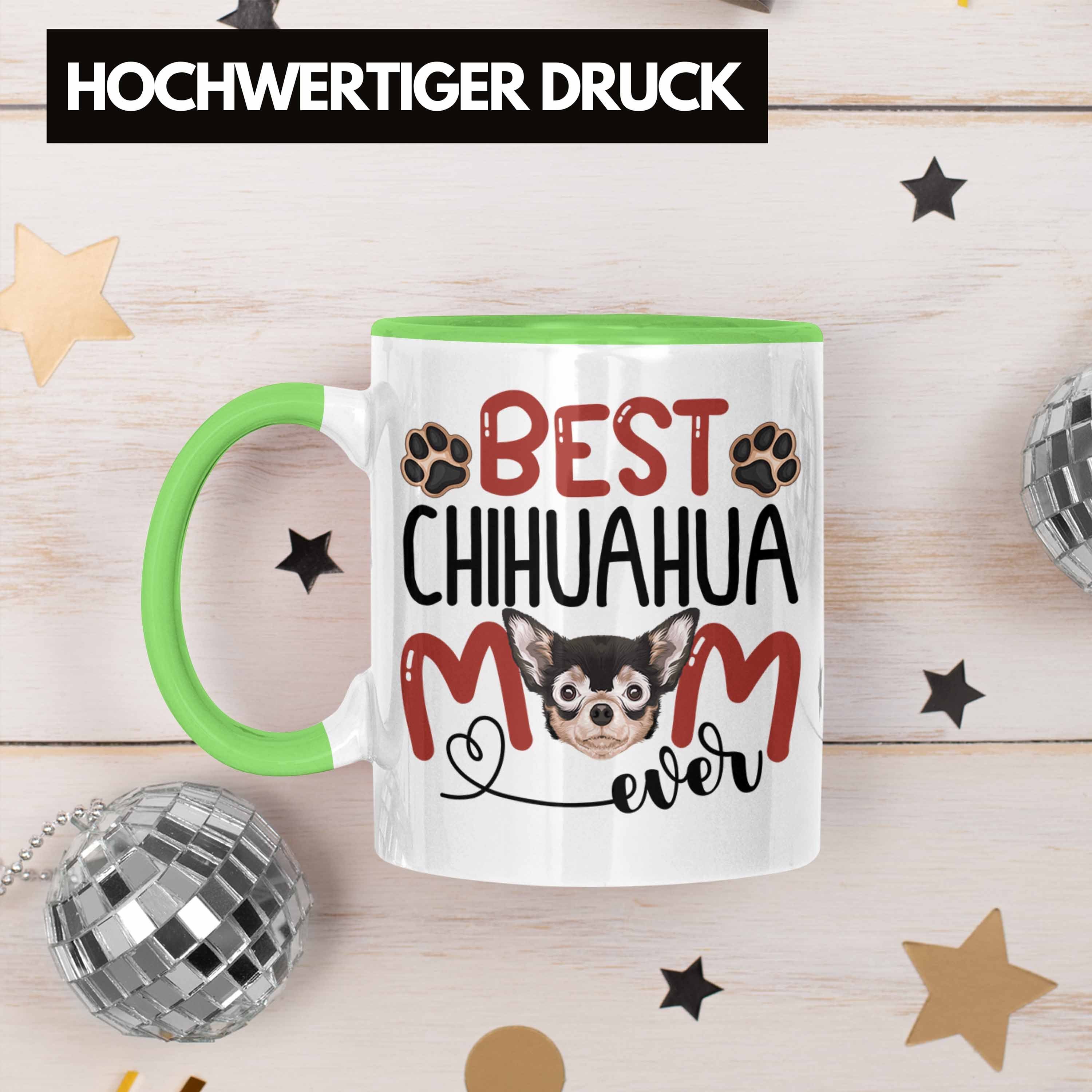 Tasse Lustiger Spruch Trendation Chihuahua Geschenkidee Geschenk B Besitzerin Tasse Grün Mom