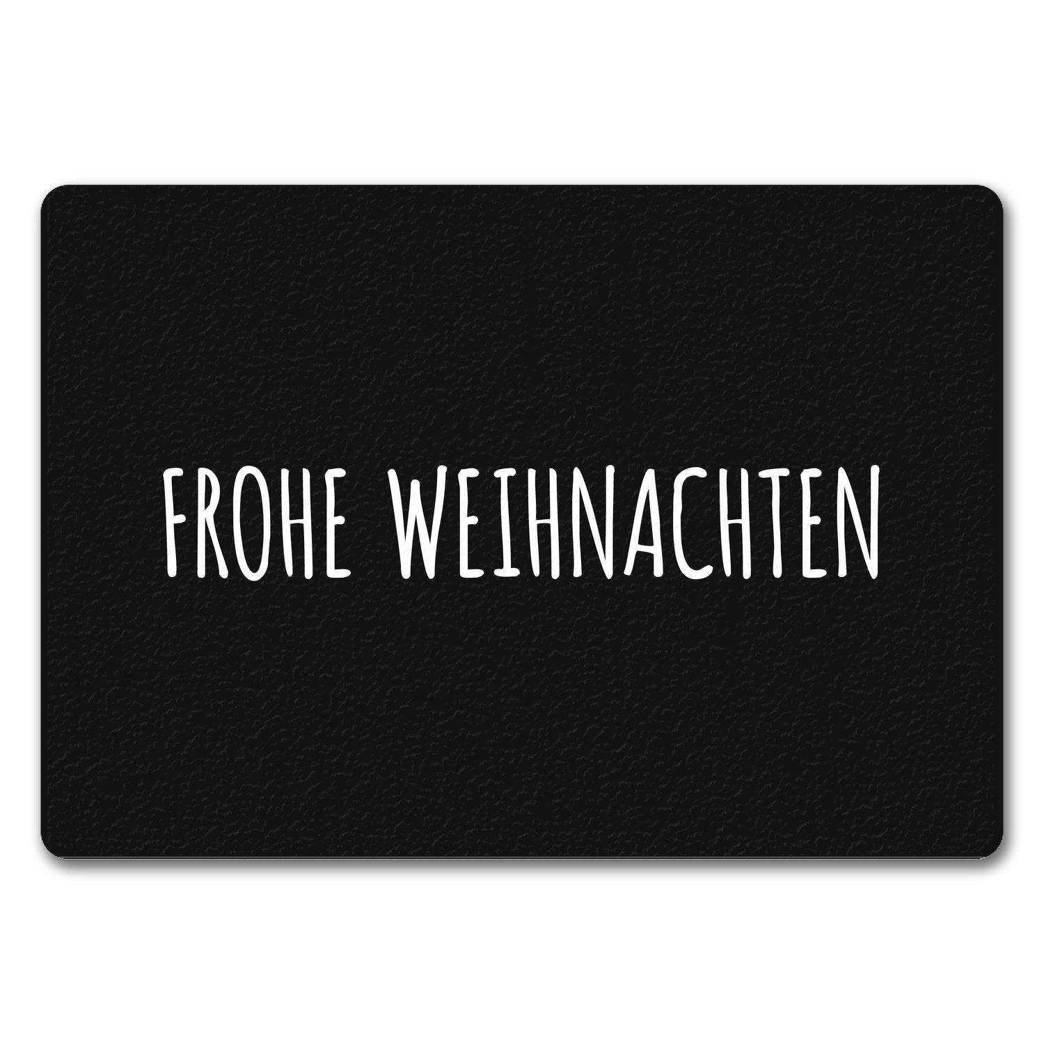 Fußmatte Frohe Weihnachten Fußmatte ohne Rand in schwarz weiß