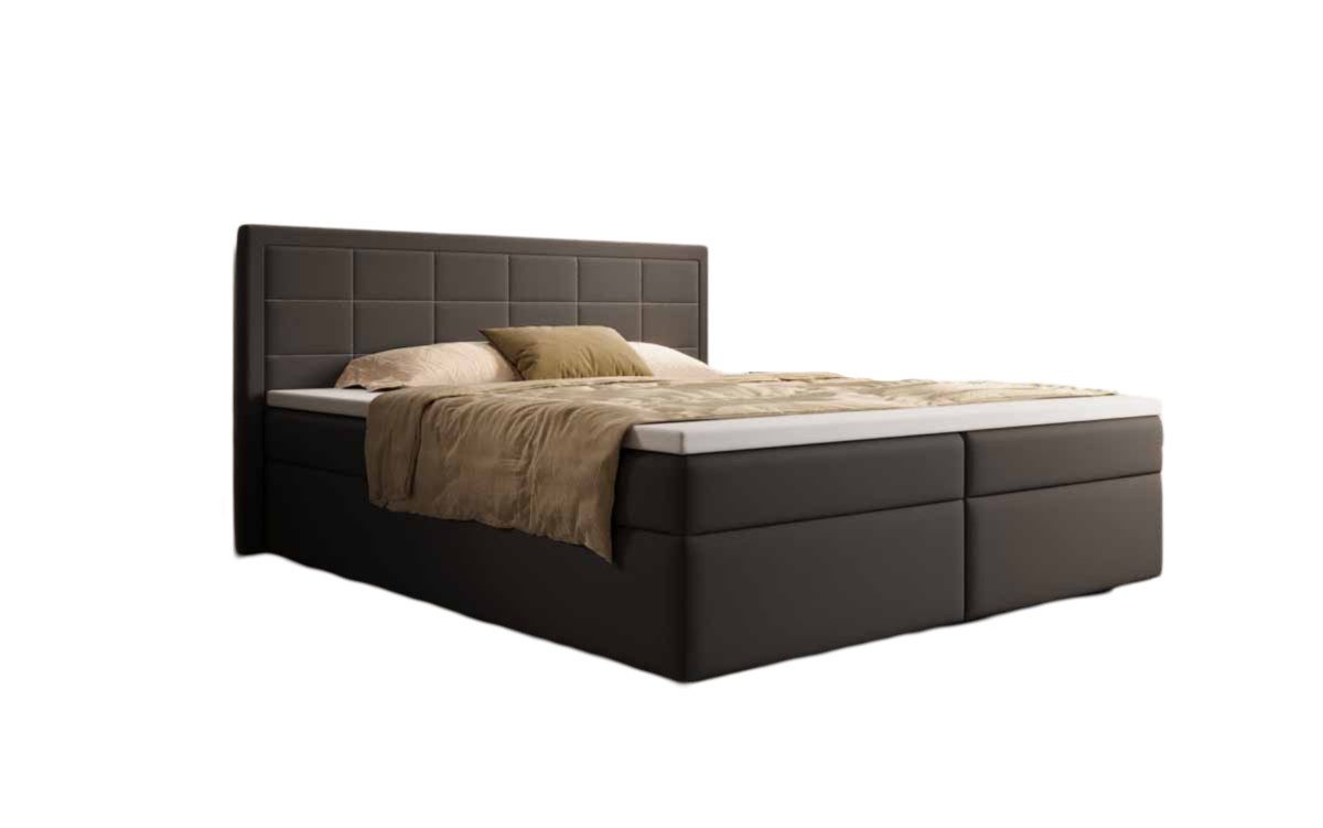 Luxusbetten24 Boxspringbett Athina Kunstleder, mit Stauraum