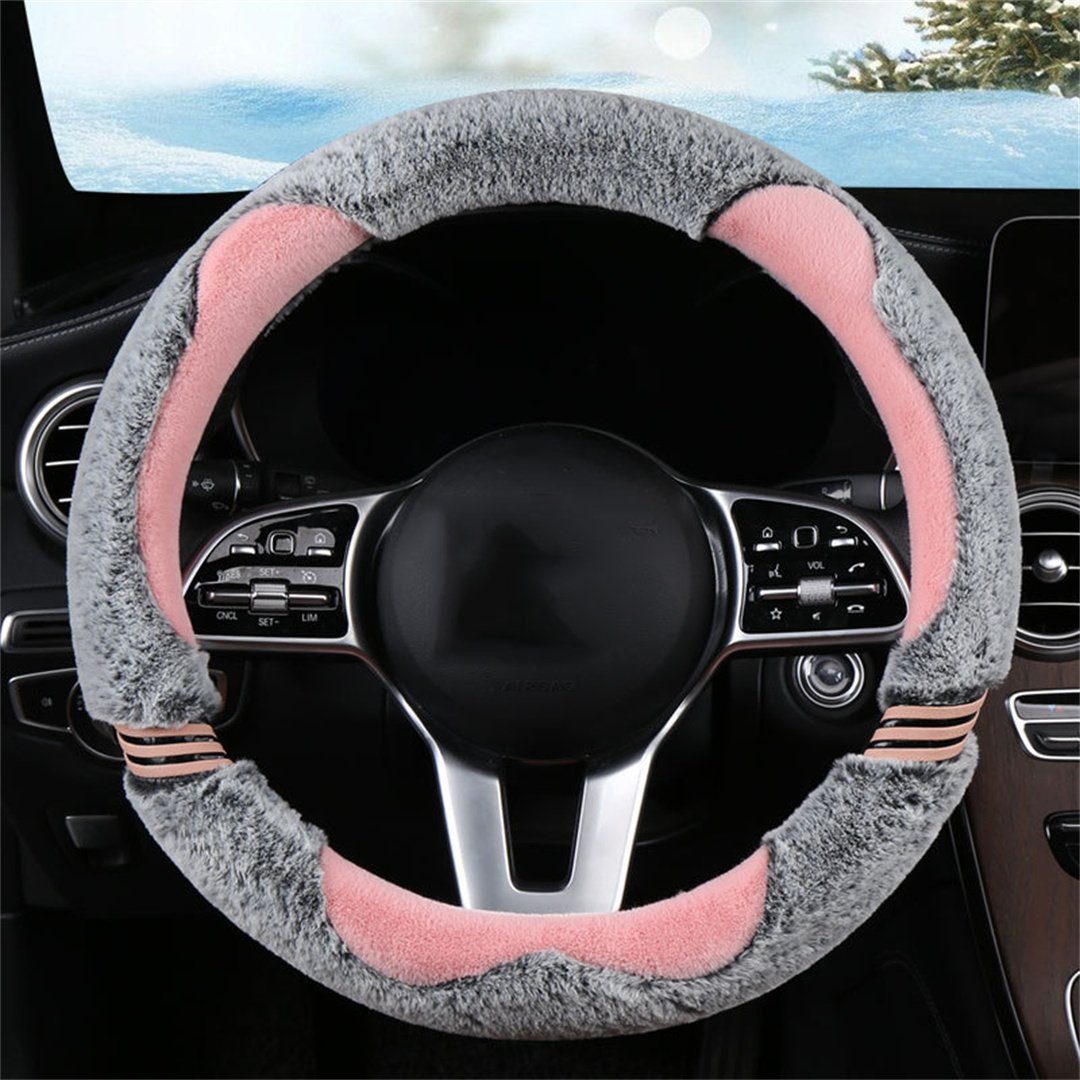 Upgrade4cars Lenkradbezug Plüsch Pink, Winter Lenkradschutz Rosa