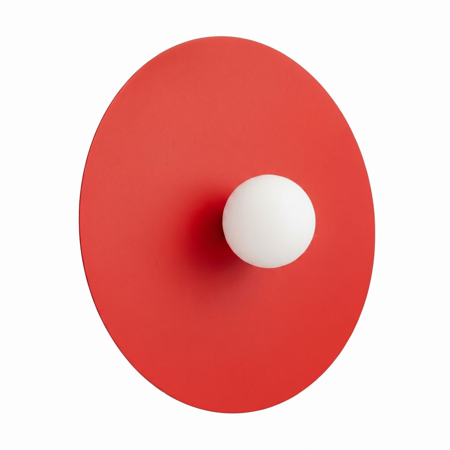 Licht-Erlebnisse Wandleuchte ALBI, ohne Leuchtmittel, Metall Glas G9 D: 50 cm Rot Weiß Kugelschirm rund Modern