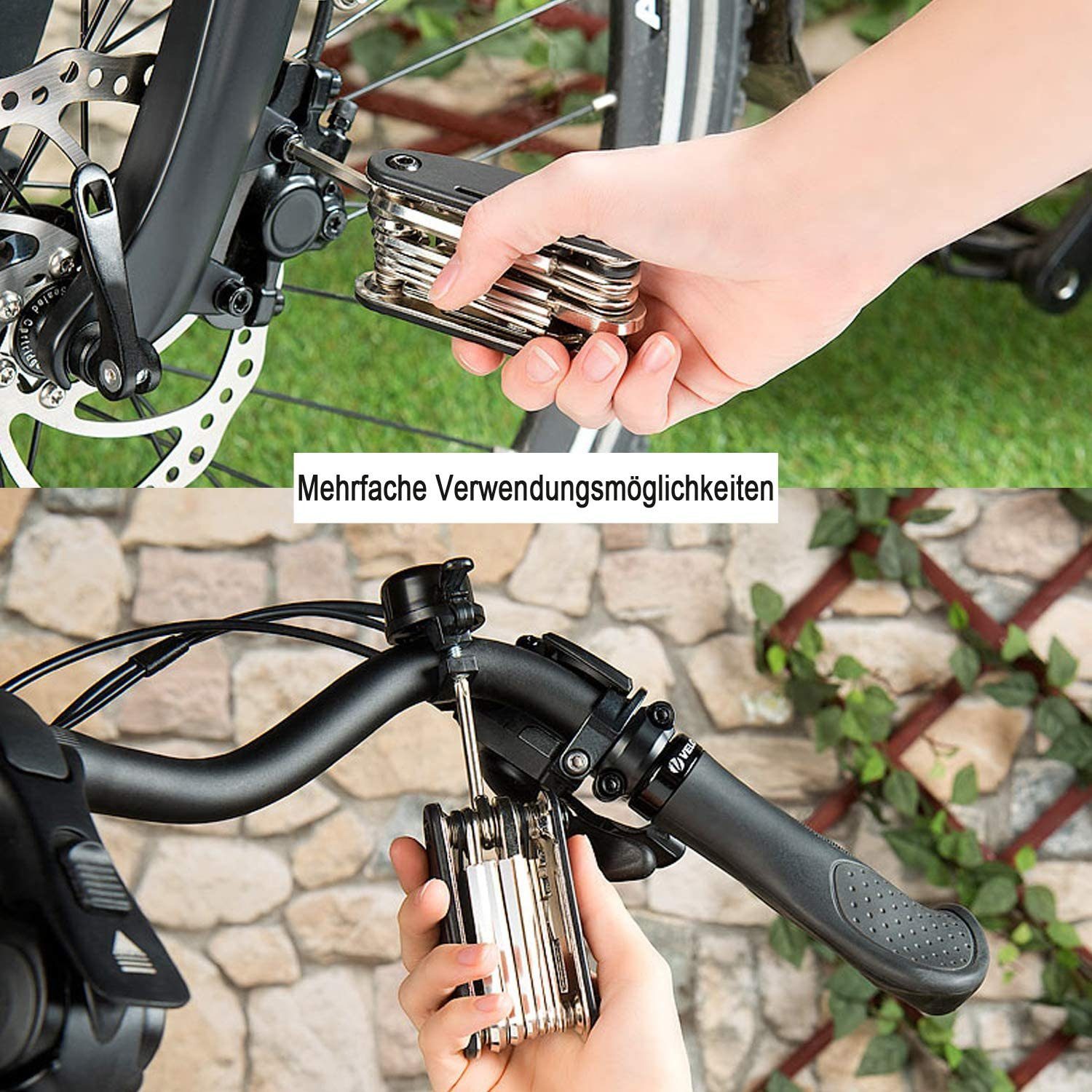 Fahrrad 16 Multitools Werkzeug-Set Reparatur 1 Mit Fahrradwerkzeugset Fahrradtasche in zggzerg