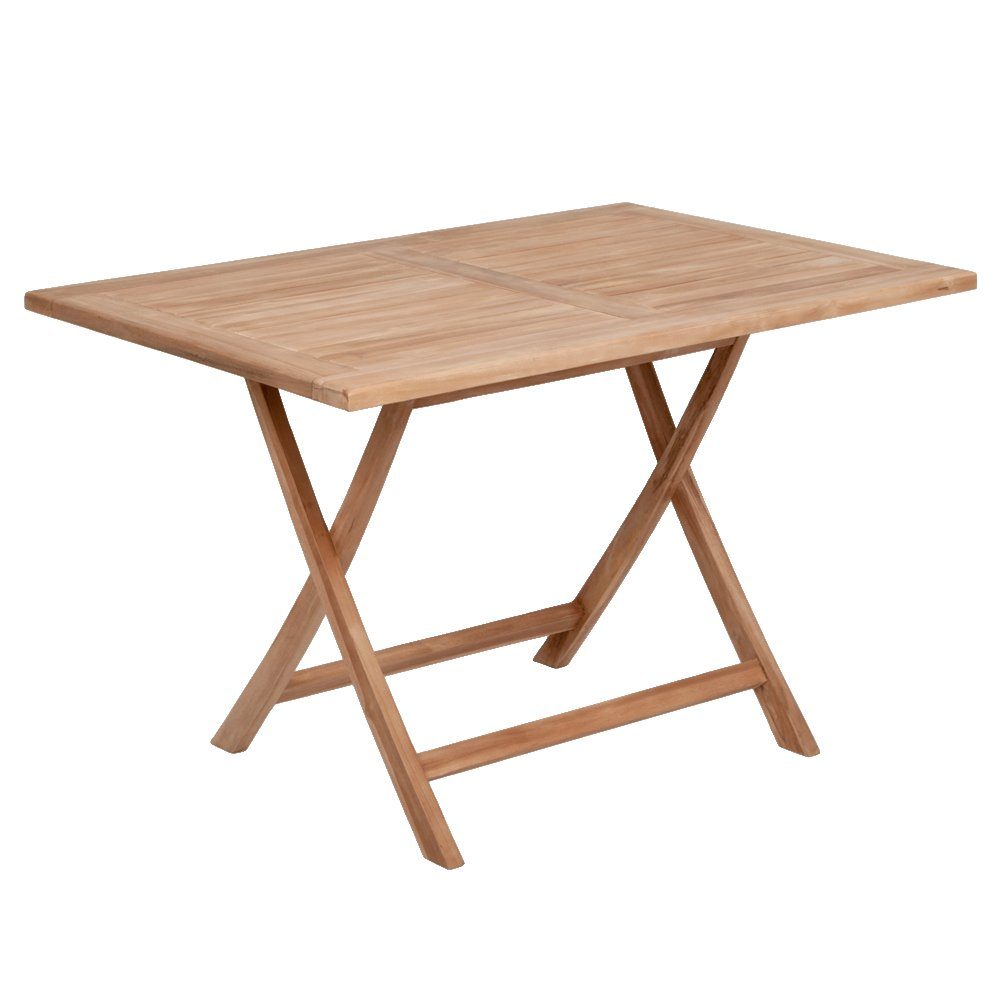 LebensWohnArt Esstisch Teak Klapptisch KURSI Gartentisch Natural ca. L120cm