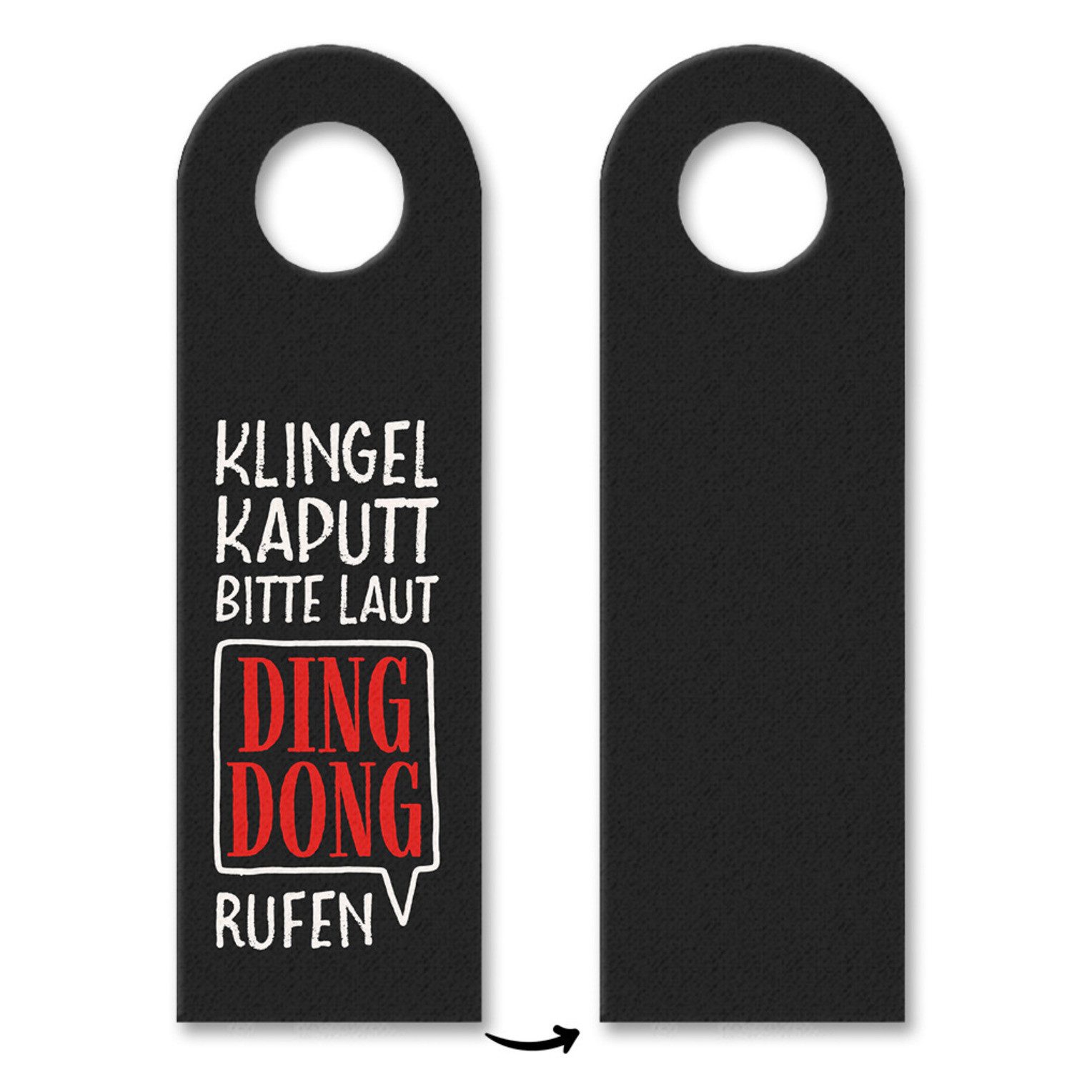 Dekohänger Klingel kaputt bitte laut Ding Dong rufen Türhänger in rot Wohnung