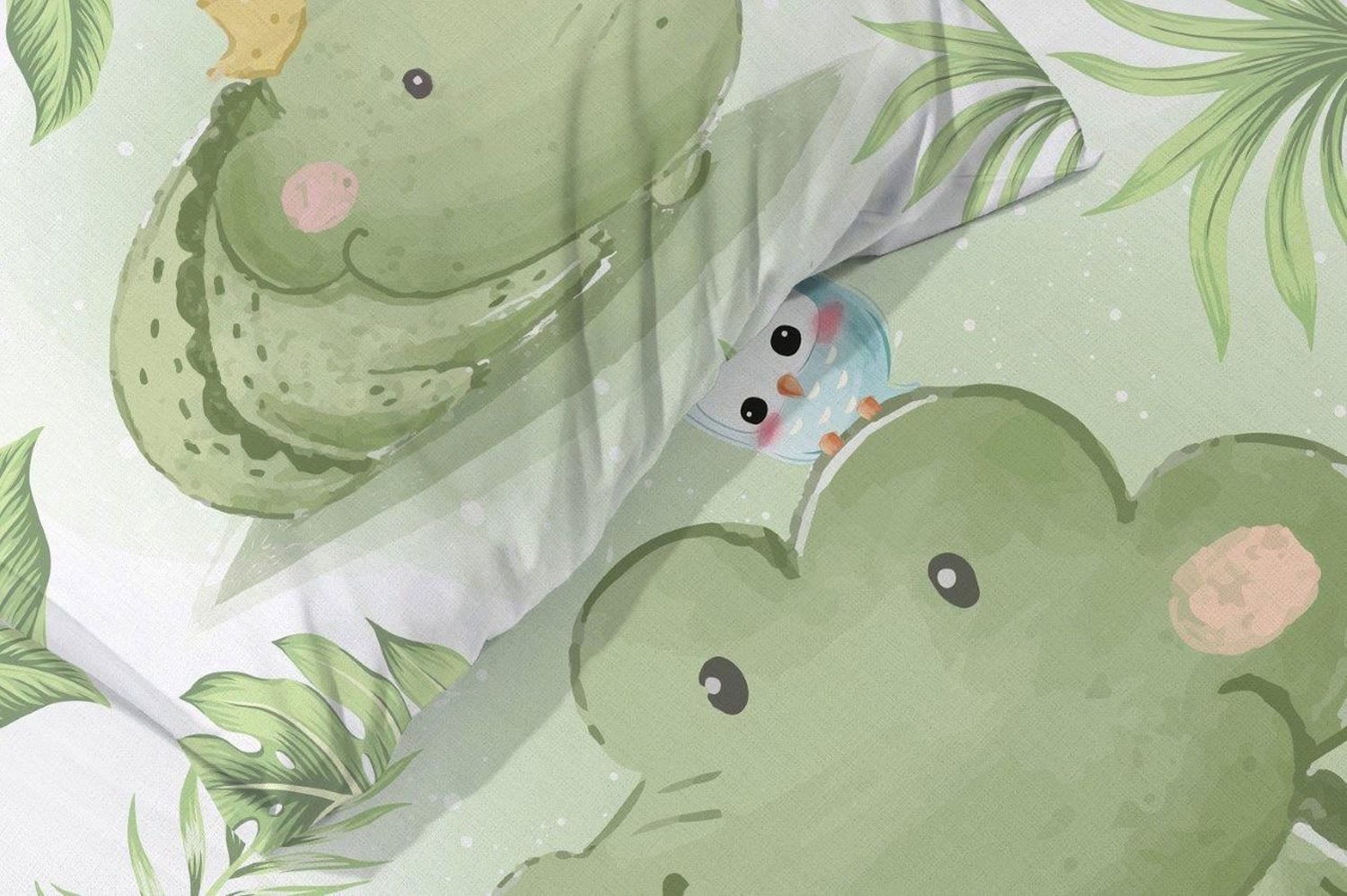 texpot Bettwäsche Kinderbettwäsche Krokodil bedruckt Garnitur, 2 teilig