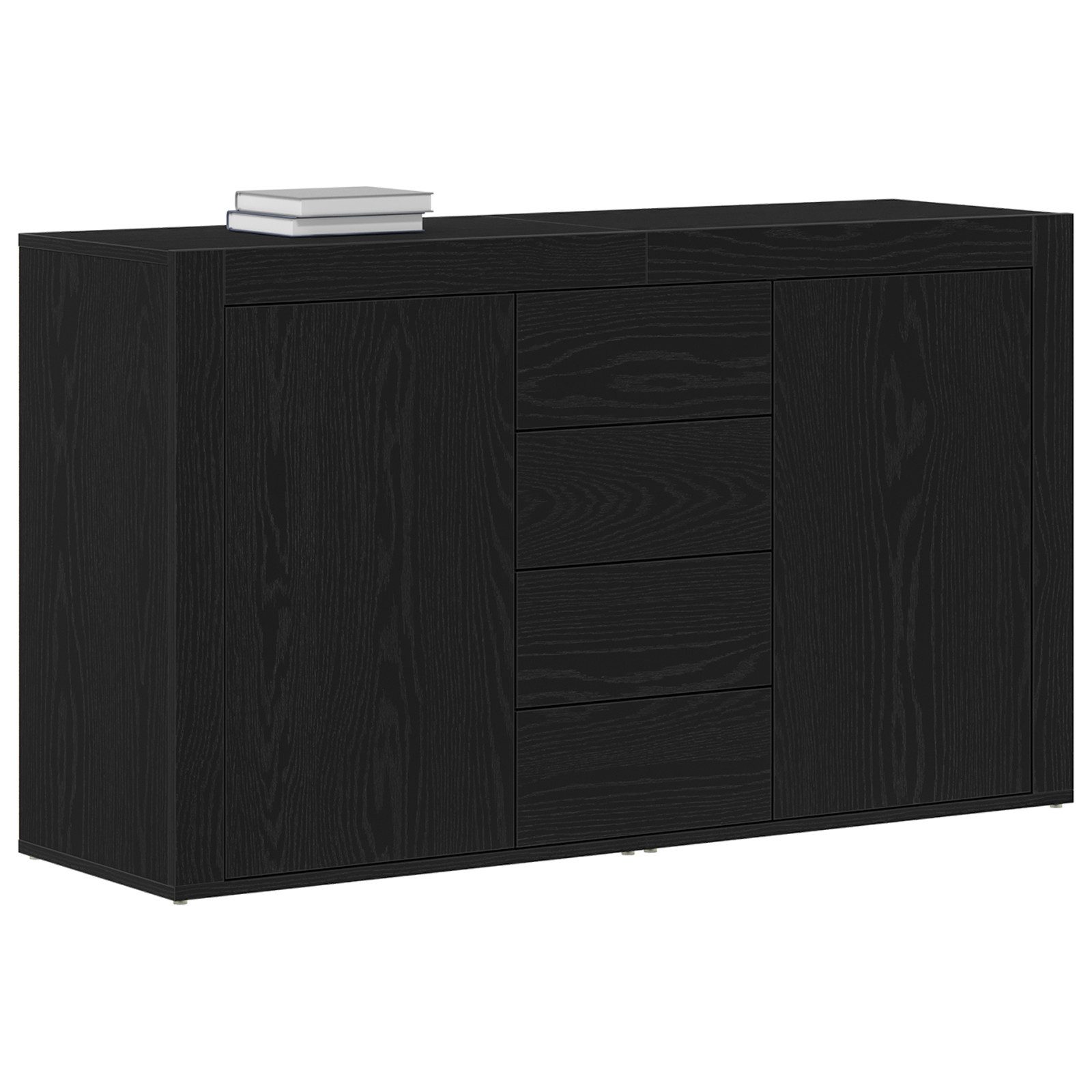 vidaXL Sideboard Sideboard Schwarz Eiche Fertigholz günstig online kaufen