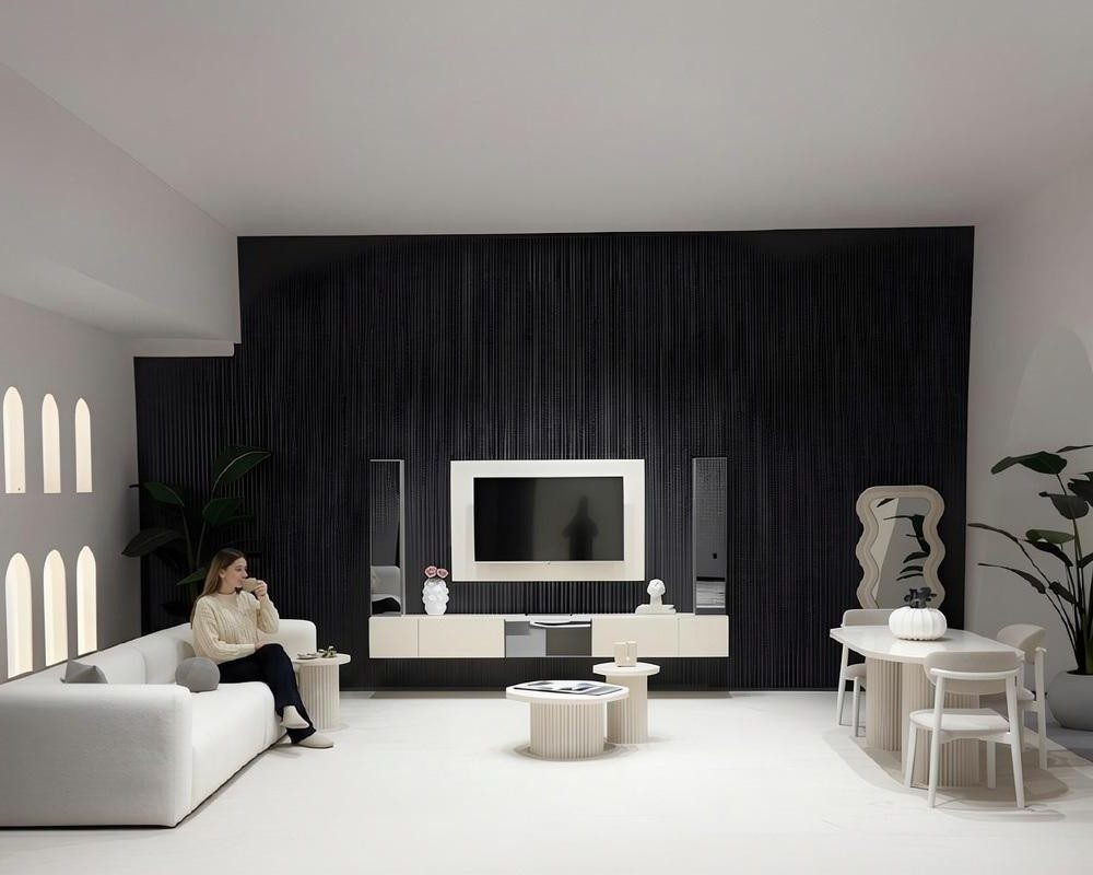 Xlmoebel TV-Schrank Elegante TV-Untereinheit in Weiß im modernen Design, 2er Set Made in Europa