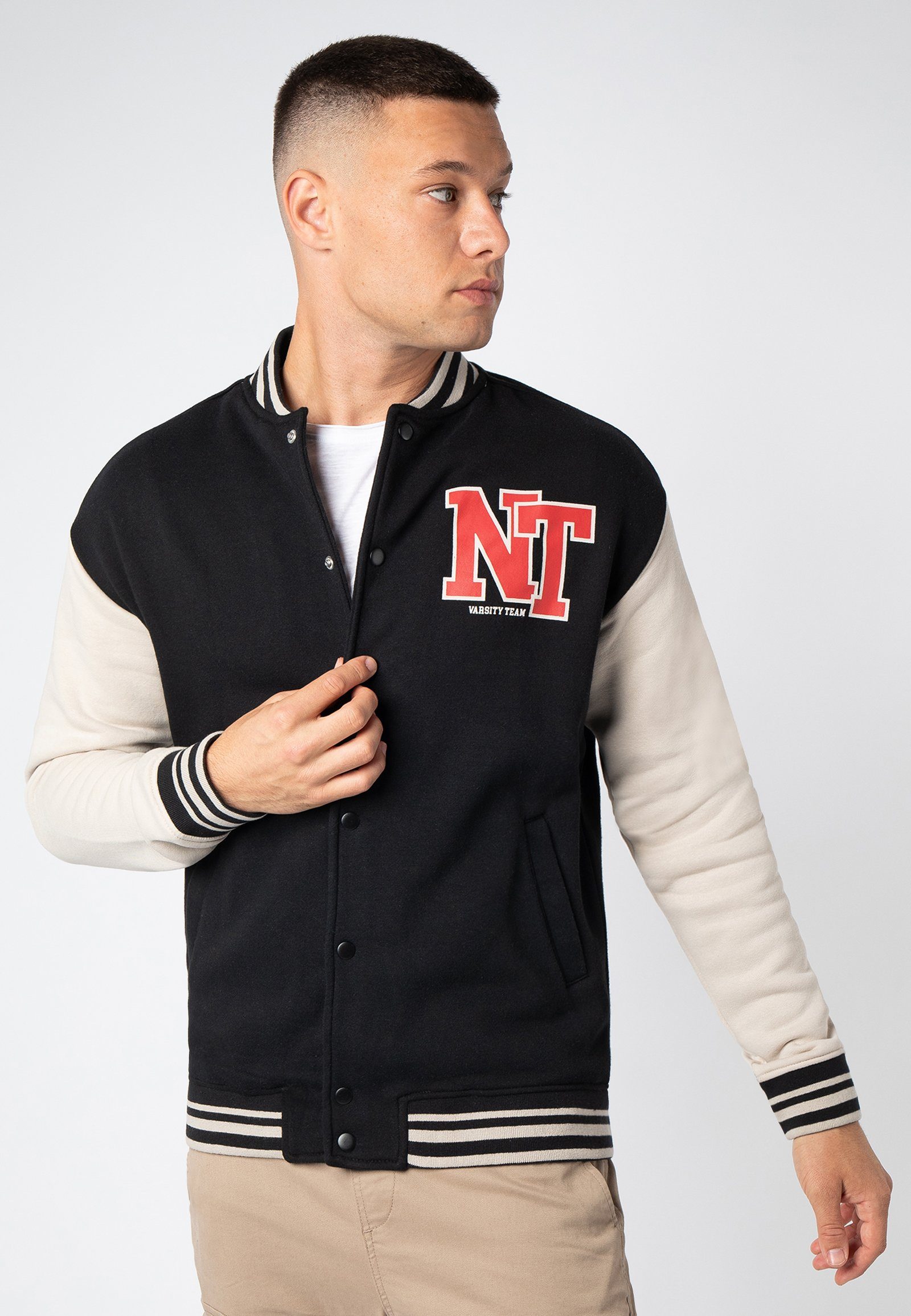 SUBLEVEL College Style Sweatjacke Collegejacke black