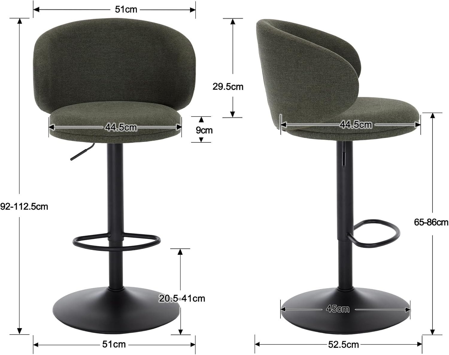 WAHSON OFFICE CHAIRS Barhocker Leinen Tresenhocker günstig online kaufen