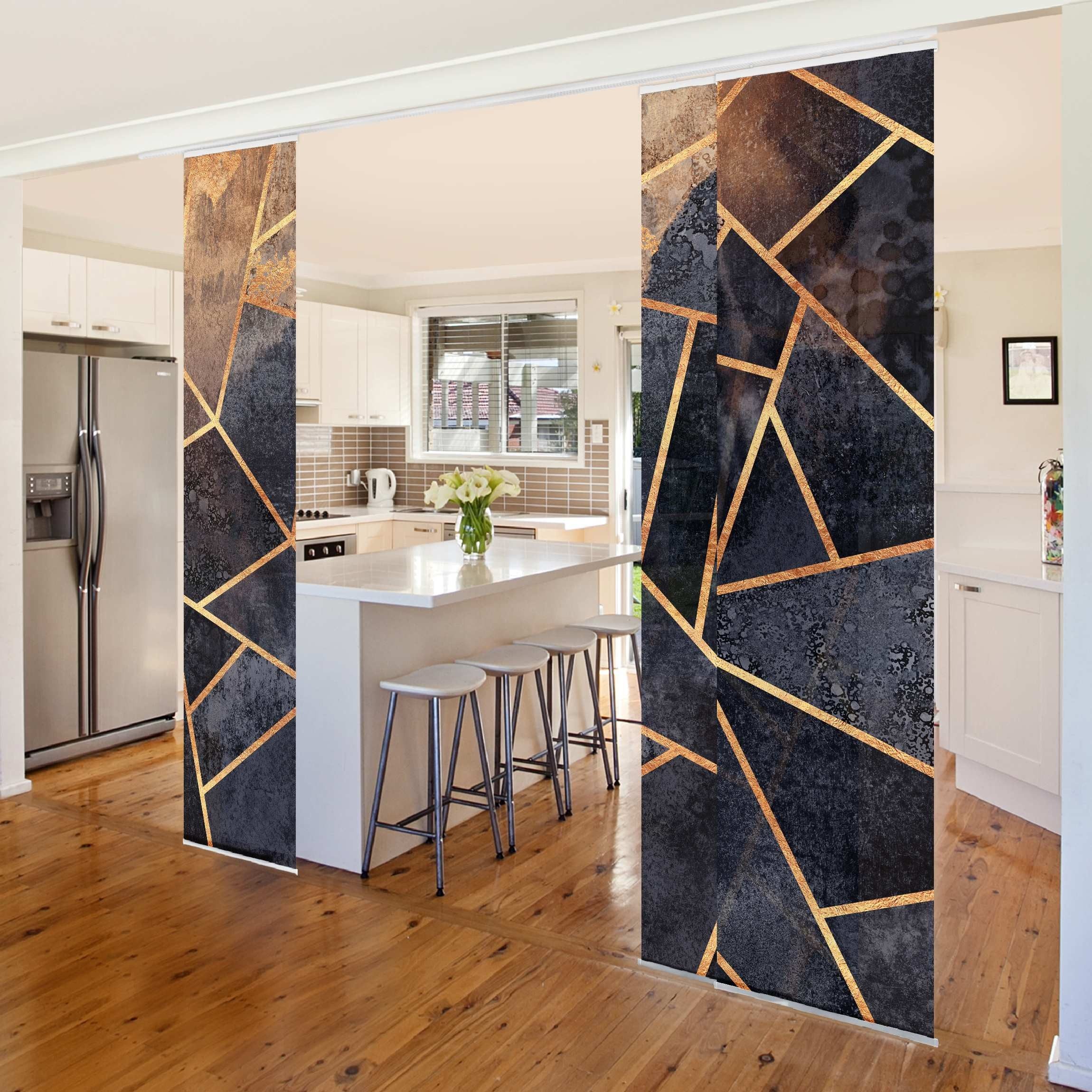 Bilderdepot24 Schiebegardine modern Flächenvorhang blickdicht Onyx günstig online kaufen
