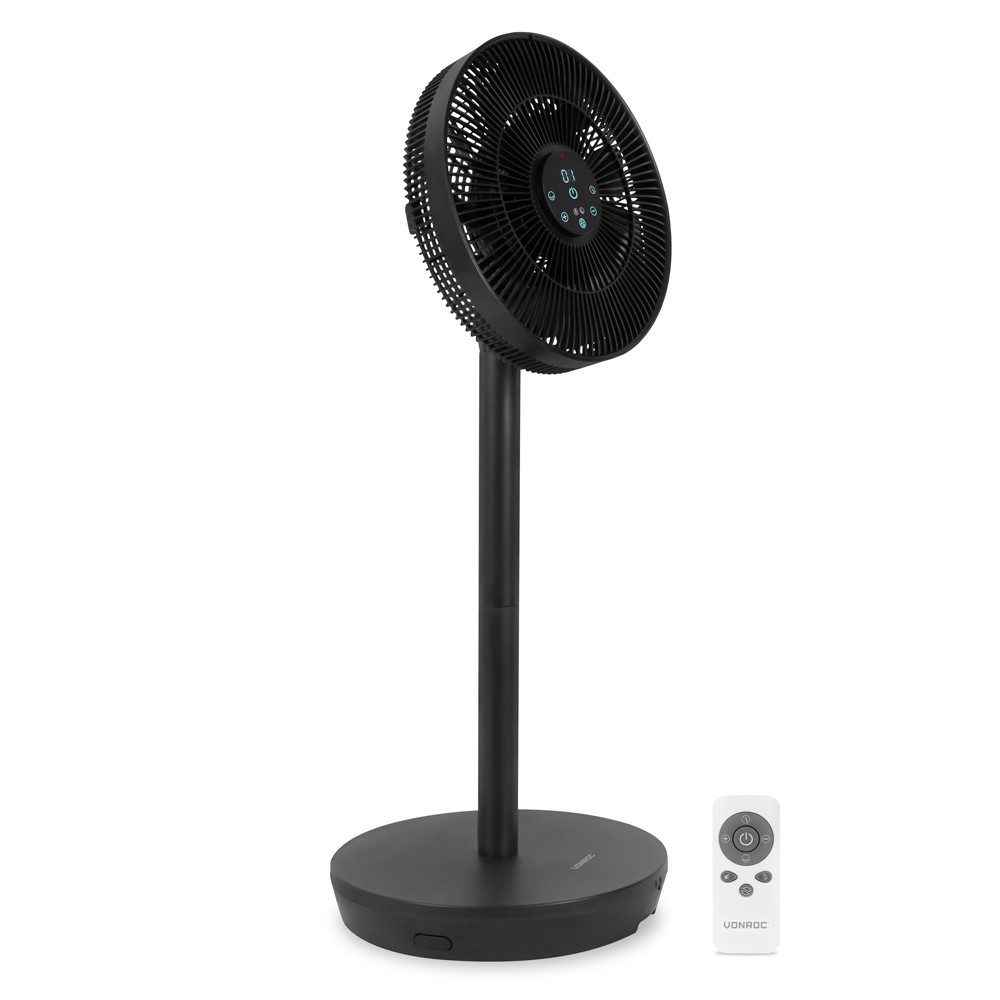 VONROC Akku-Standventilator oszillierend leise (44 dB) - Ventilator mit Fernbedienung, 24 Geschwindigkeitsstufen - Leicht & tragbar- Modular