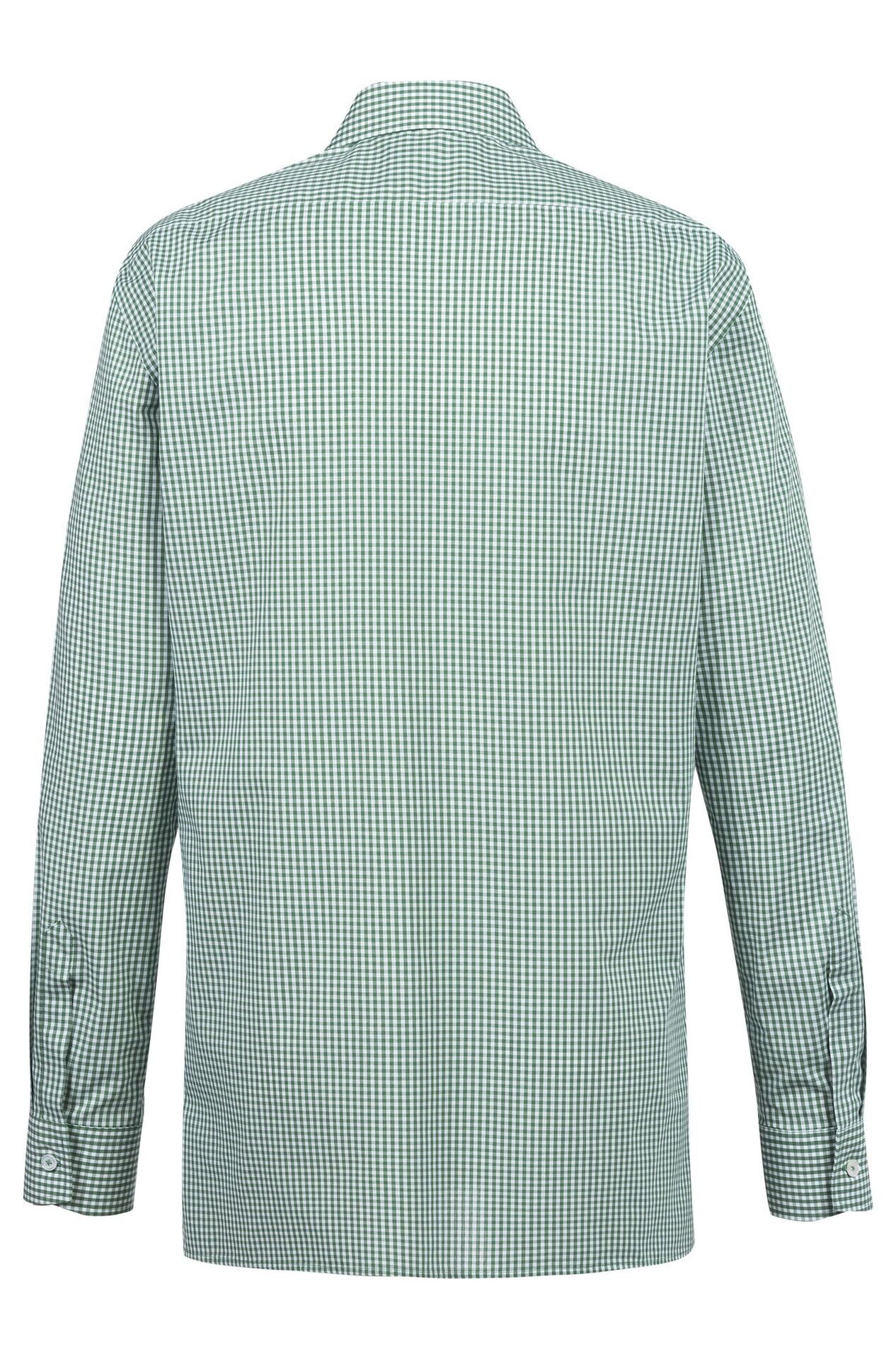 GREIFF Langarmhemd Greiff BASIC Herren Hemd Langarm Kent Regular vichy karo Grün