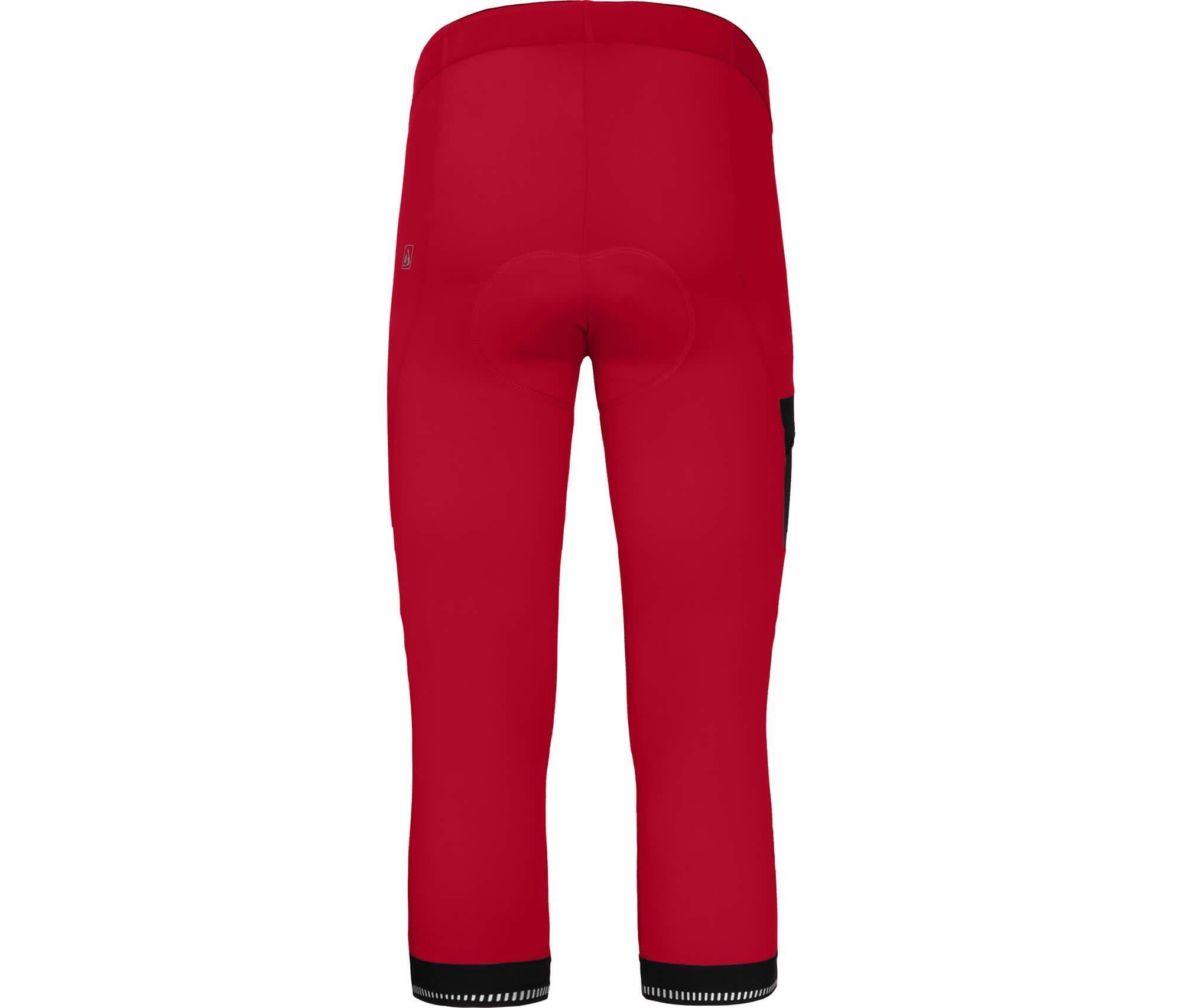 3/4 Fahrradhose KEMI rot (mit Bergson Kirsch COMFORT bielastisch, Capri Radhose, Normalgrößen, Herren tight, Sitzpolster)